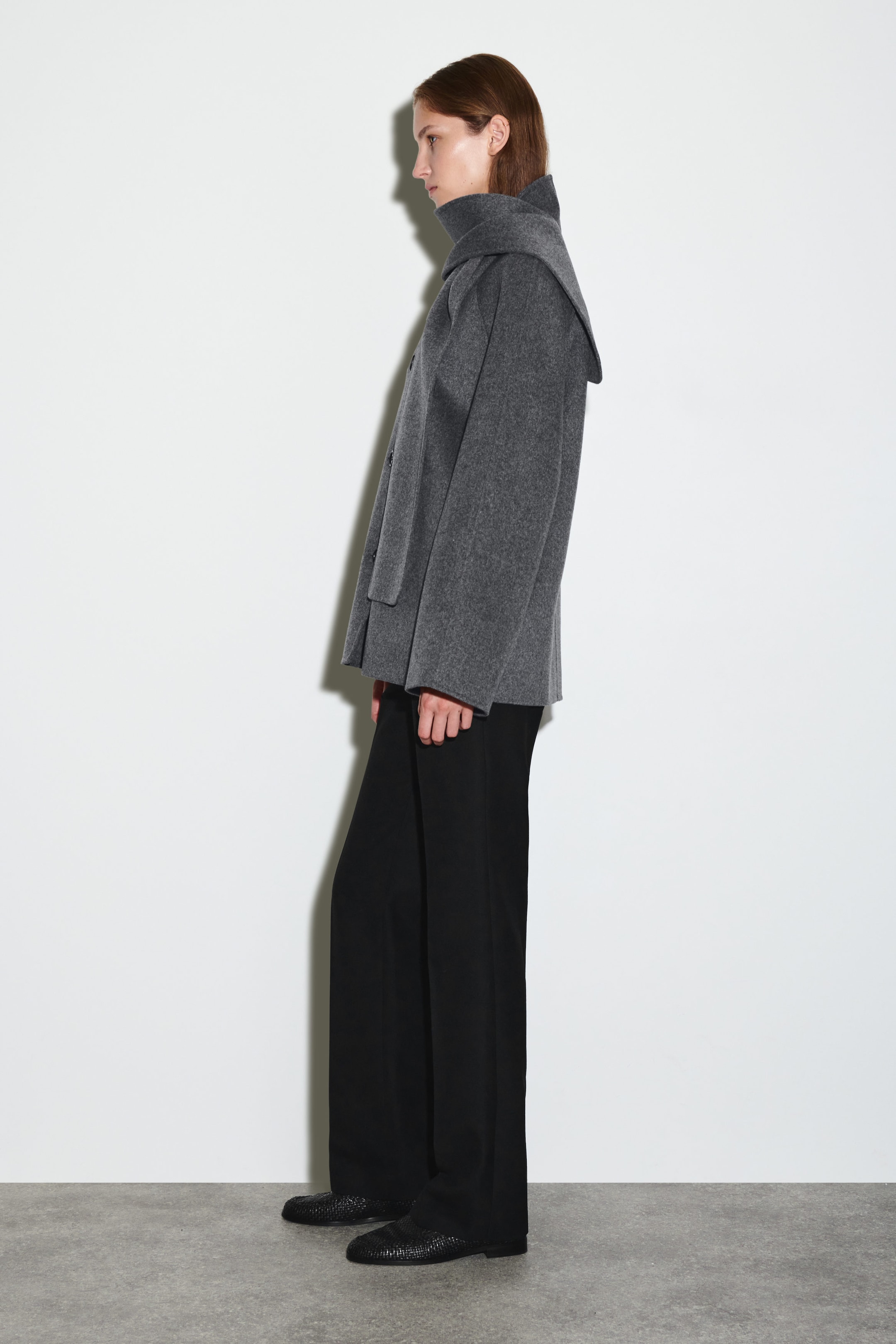 DOUBLE-FACED WOOL SCARF JACKET