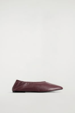 MINIMAL LEATHER BALLET FLATS — RED 3