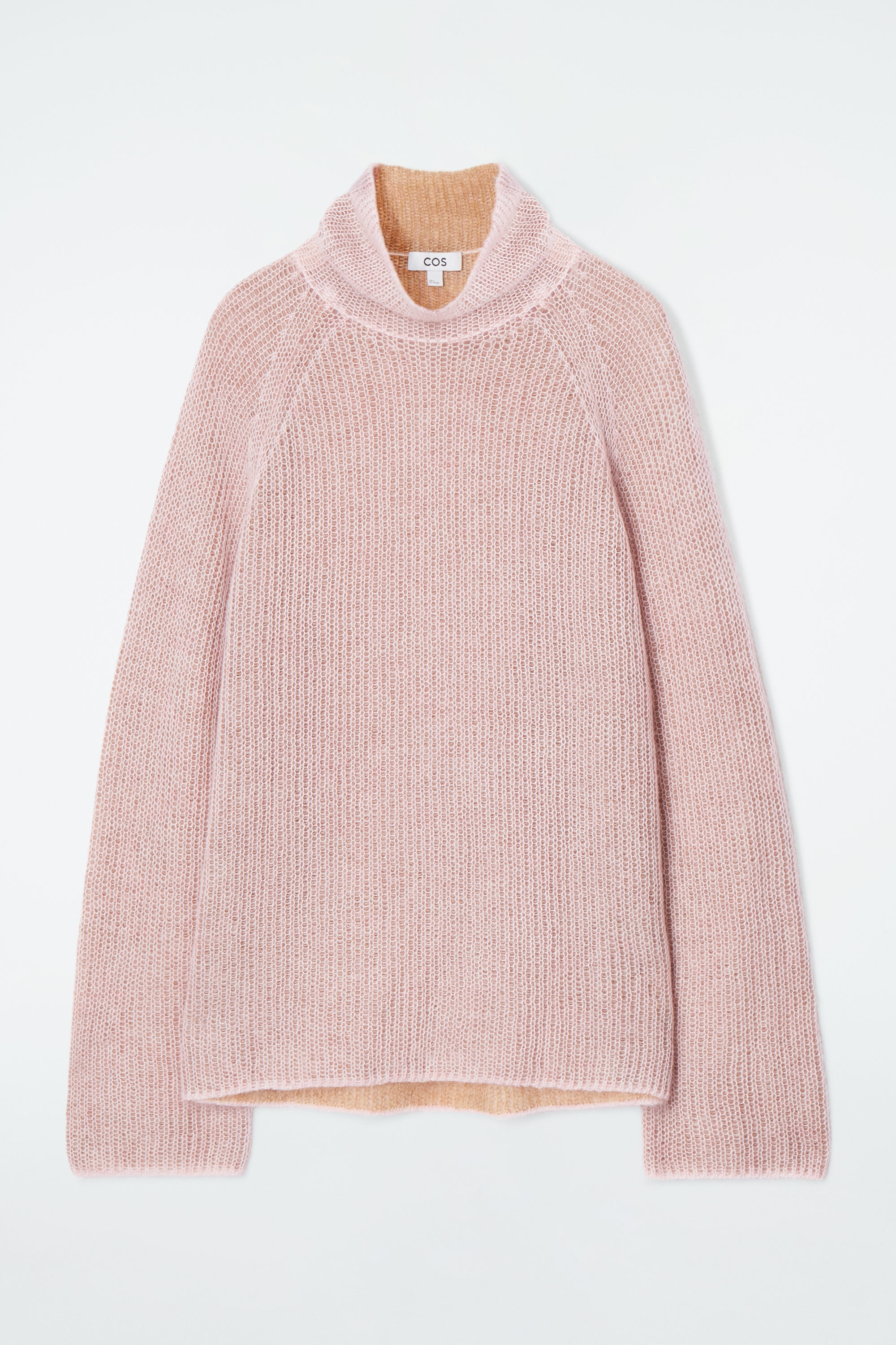 TWO-TONE MOHAIR TURTLENECK SWEATER - APRICOT / CAMEL | COS