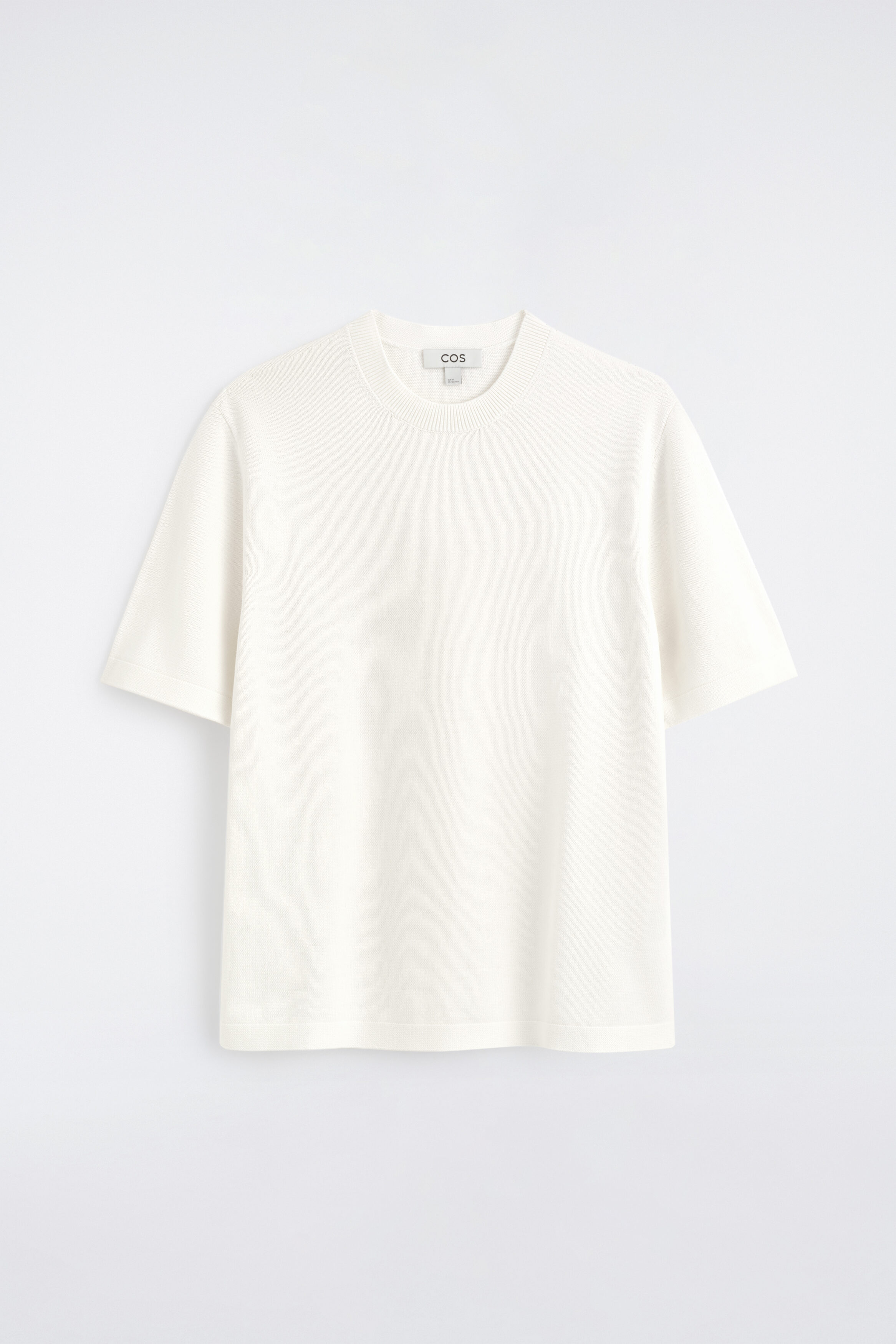 Off-White Knit, Navy Pleats