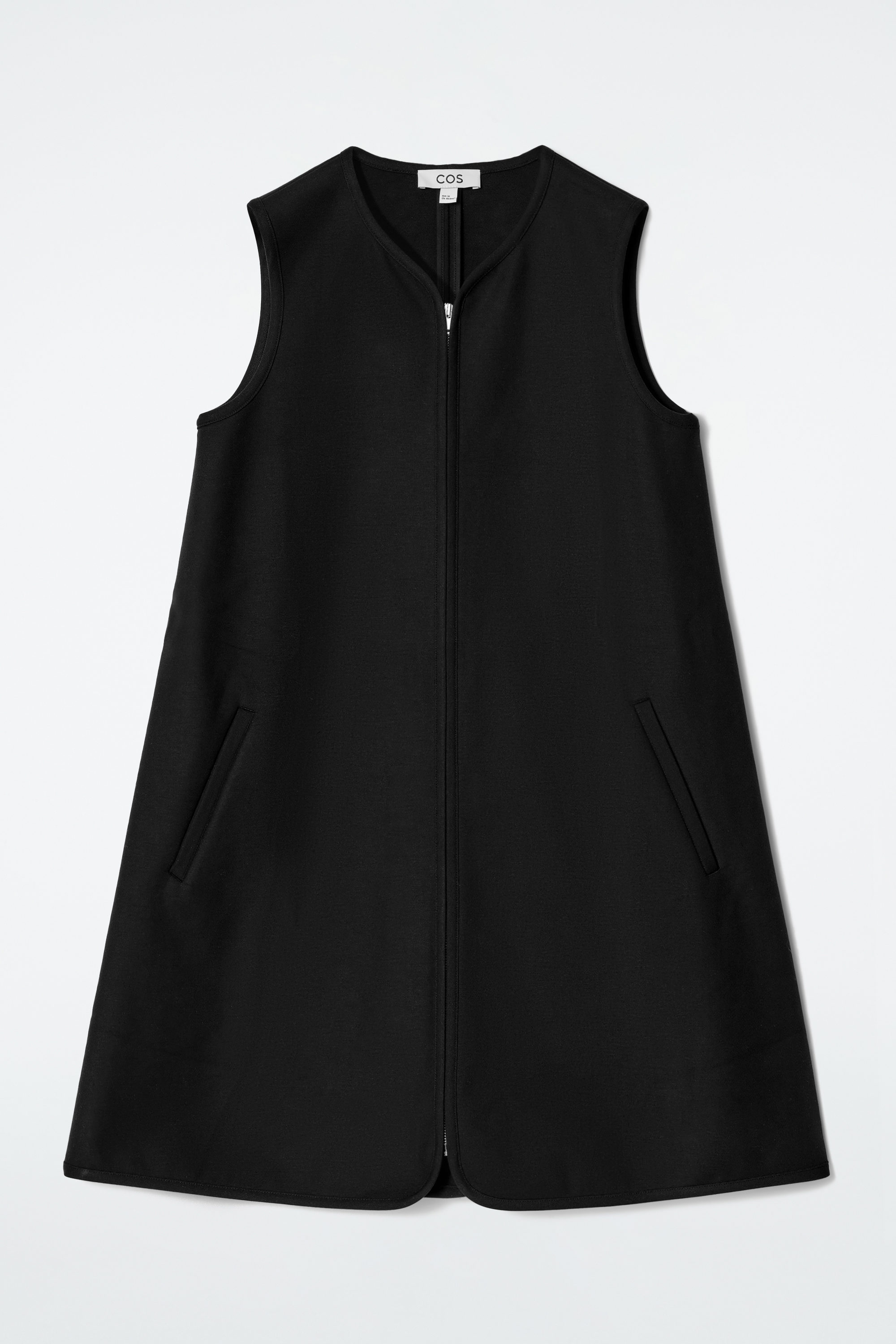 SCUBA-JERSEY ZIP-UP MINI DRESS - BLACK | COS
