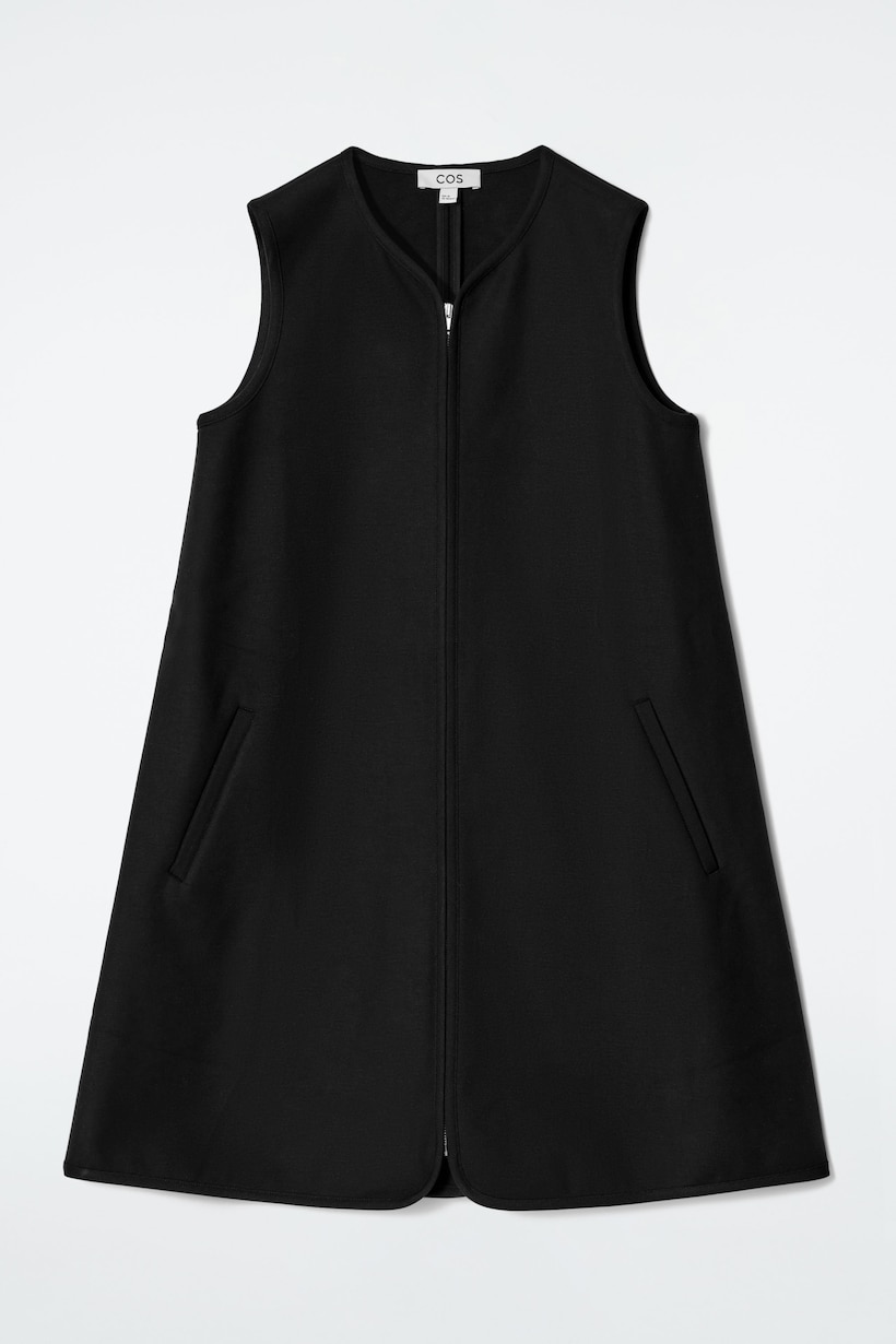 SCUBA-JERSEY ZIP-UP MINI DRESS - BLACK | COS US