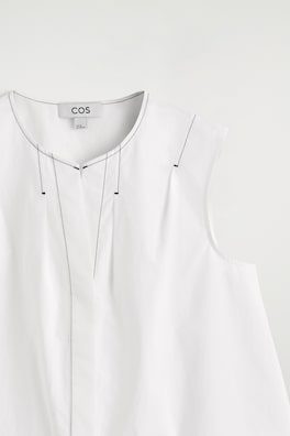 PLEATED SLEEVELESS TOP — WHITE 6