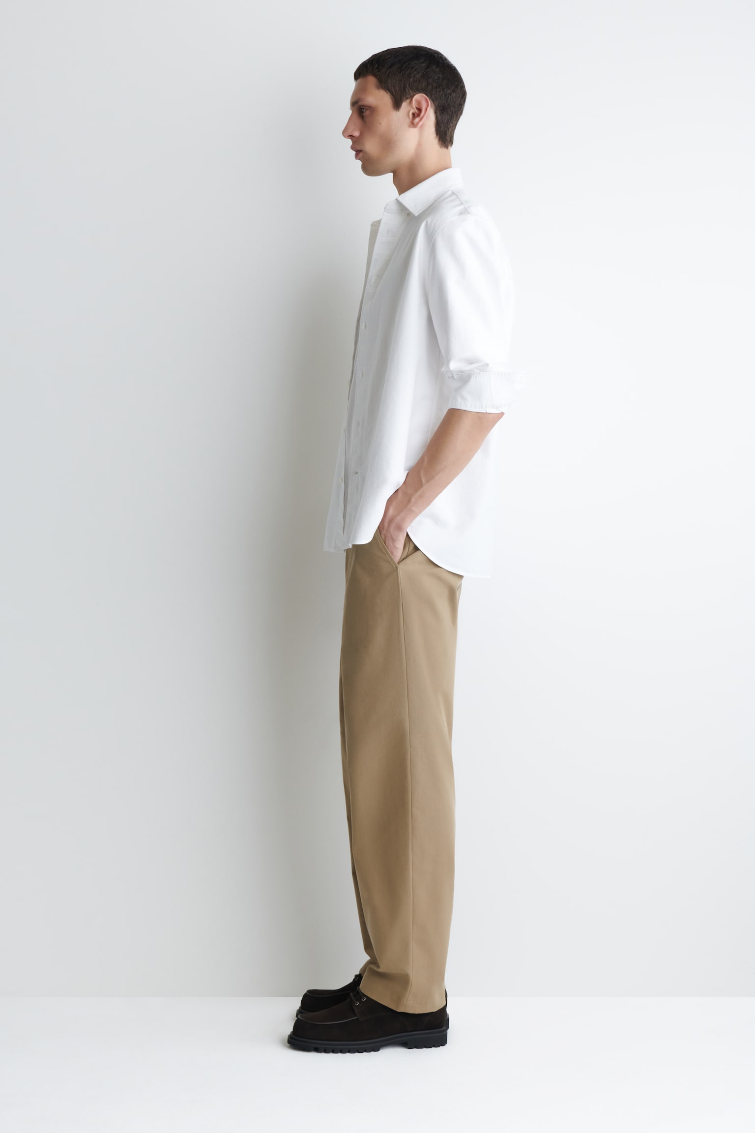 COTTON OXFORD SHIRT - WHITE/BEIGE / WHITE / STRIPED - 7