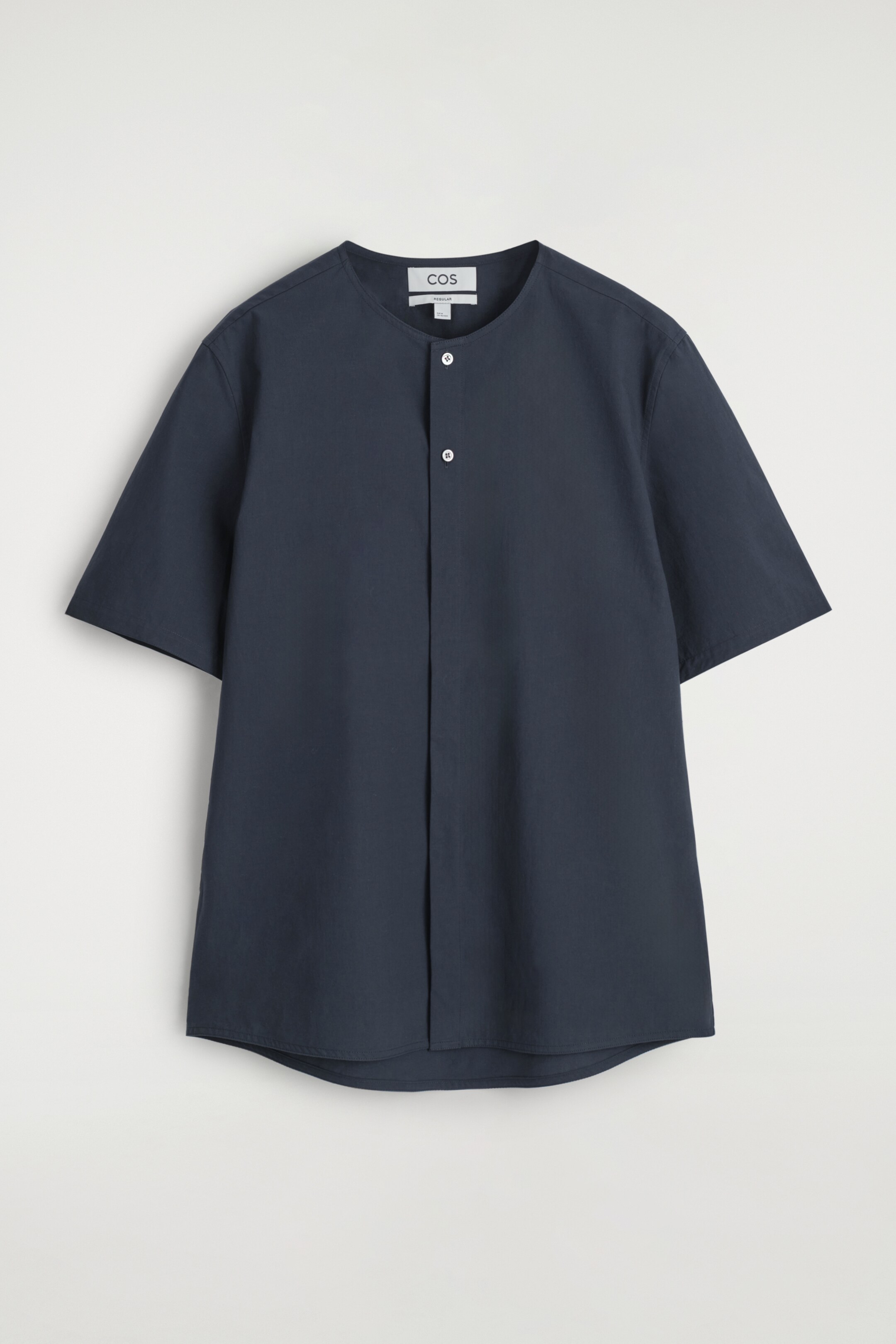 Agrandir l'image: CHEMISE SANS COL EN COTON PIMA - BLEU MARINE - HOMME | H&M BE 6