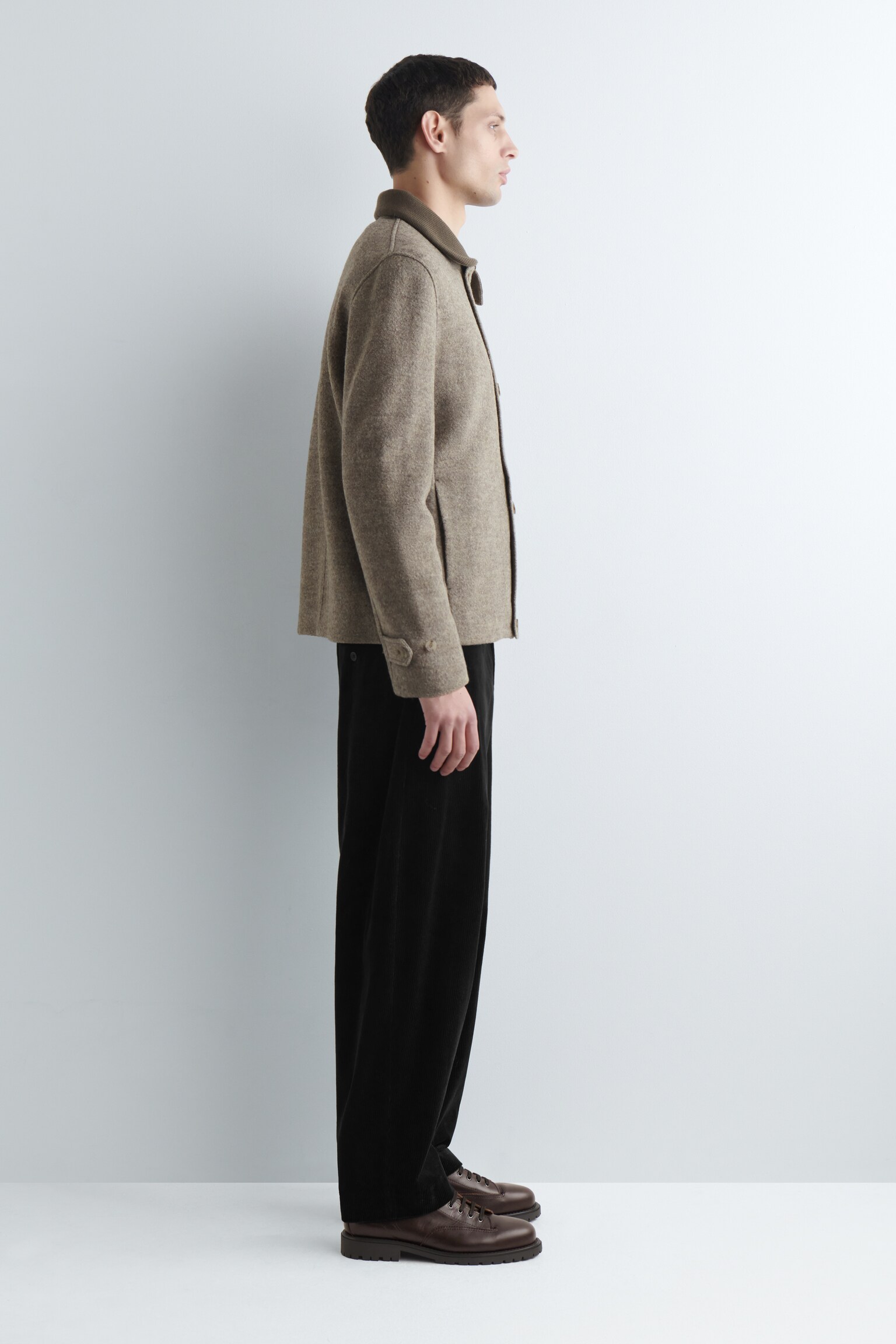 CHUNKY LEATHER DERBY SHOES - BROWN - 4