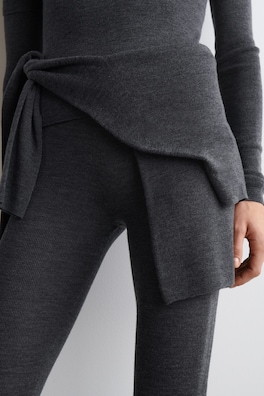 SEAMLESS MERINO WOOL LEGGINGS — CHARCOAL MÉLANGE 5