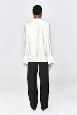 FLUID LACE-DETAIL SHIRT — IVORY 5