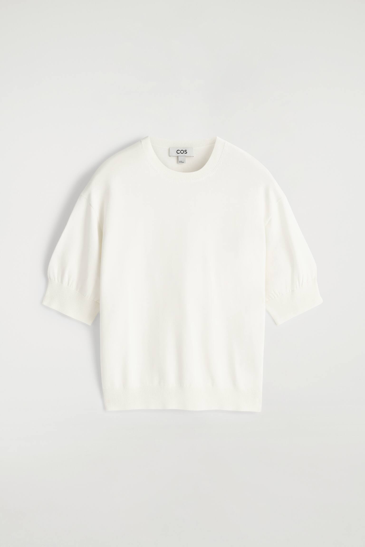 PLETENÉ BAVLNĚNÉ TRIČKO - OFF-WHITE/NÁMOŘNICKÁ MODRÁ/TMAVĚ HNĚDÁ - 1