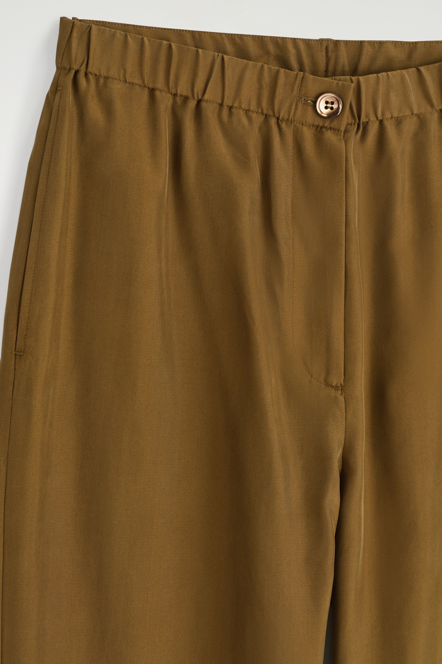 PANTALONES DE SEDA RELAXED FIT - MARRÓN/AZUL MARINO - 3