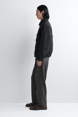 PADDED NYLON UTILITY JACKET — BLACK 2