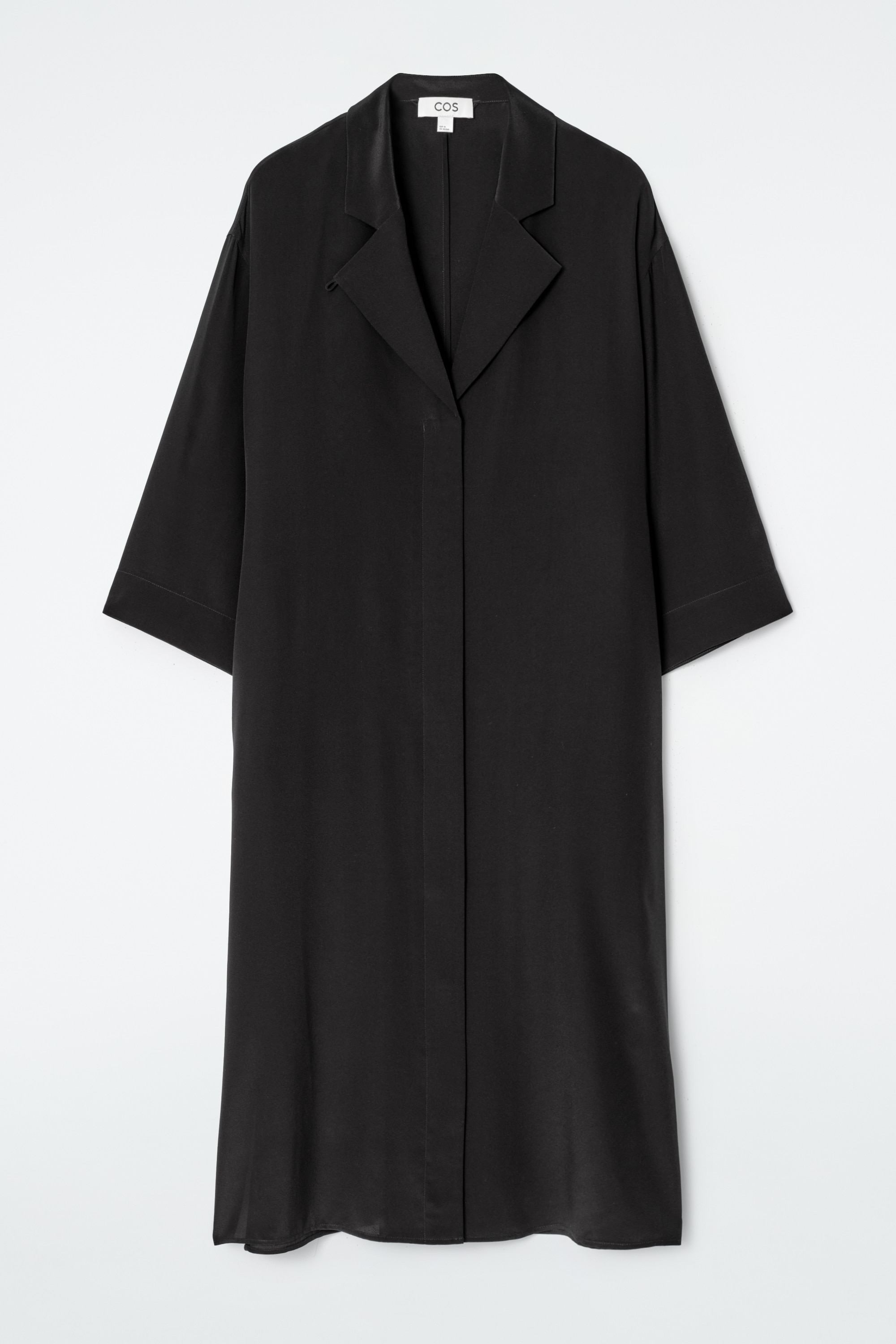 CHEMISIER IN SETA CON CINTURA - NERO