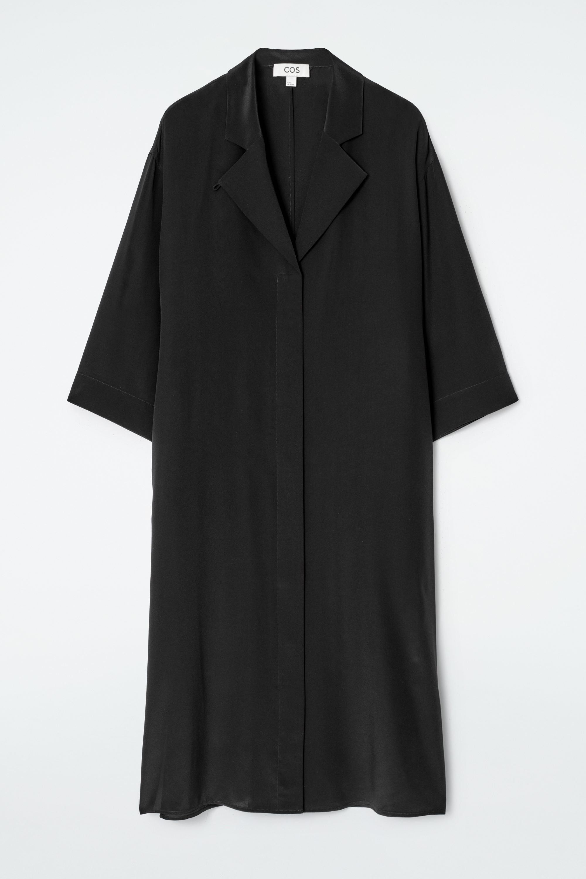 BELTED SILK SHIRT DRESS - BLACK | COS