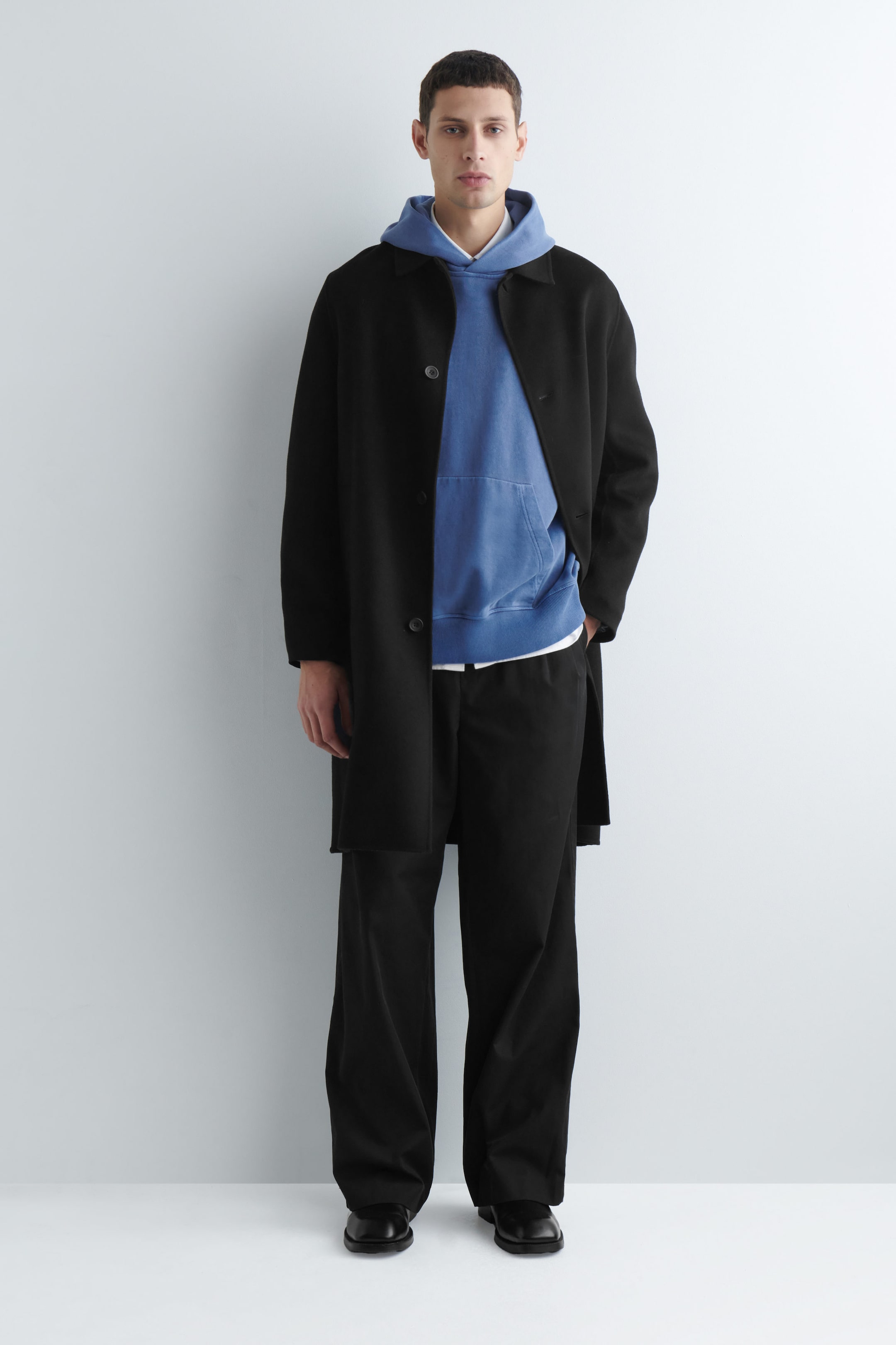 WASHED COTTON-JERSEY HOODIE