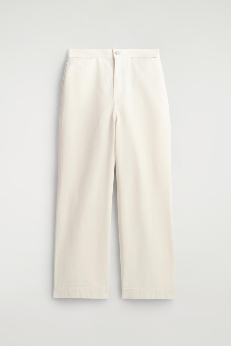 Cropped Wide-Leg Denim Trousers