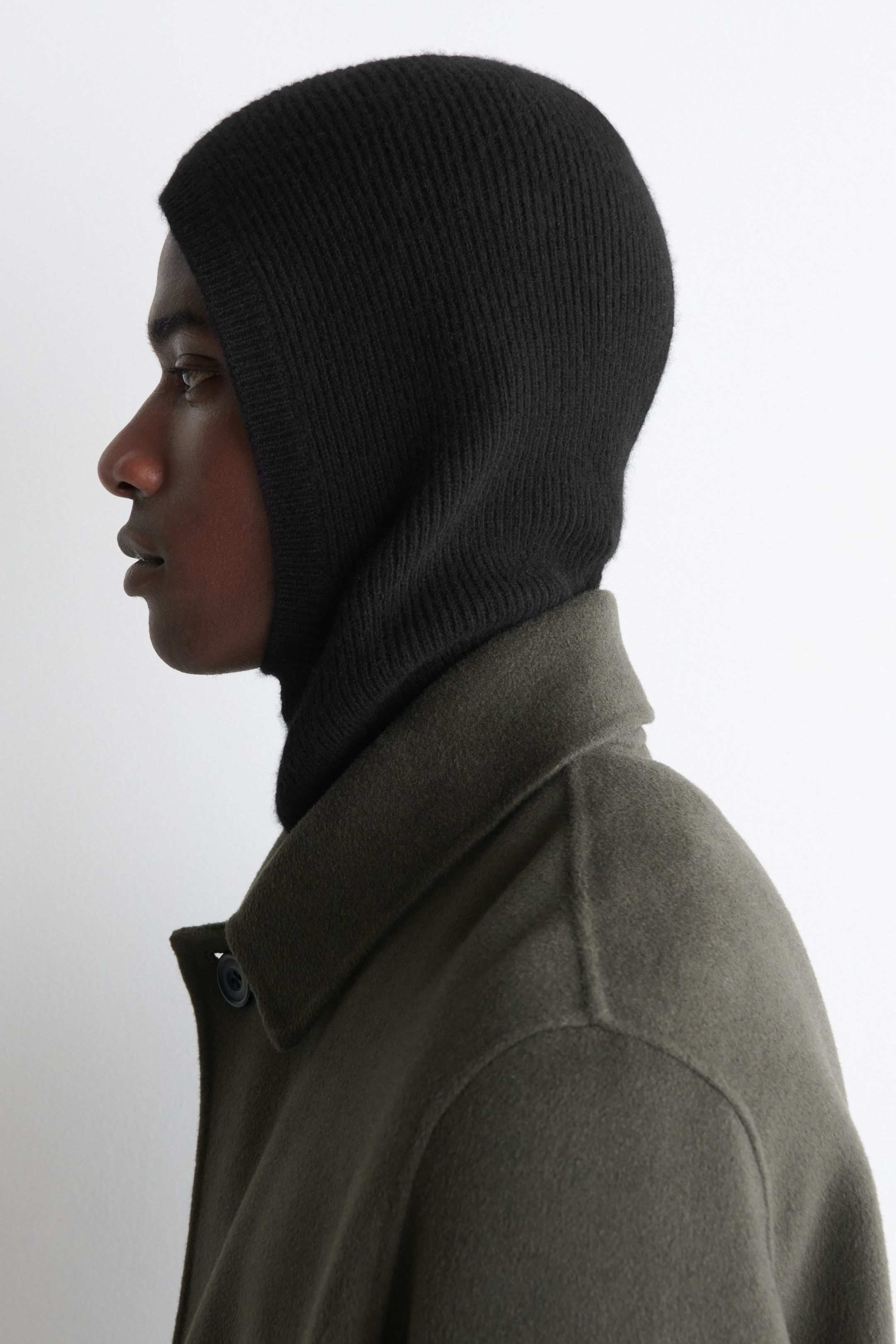 RIBBED WOOL-CASHMERE BALACLAVA