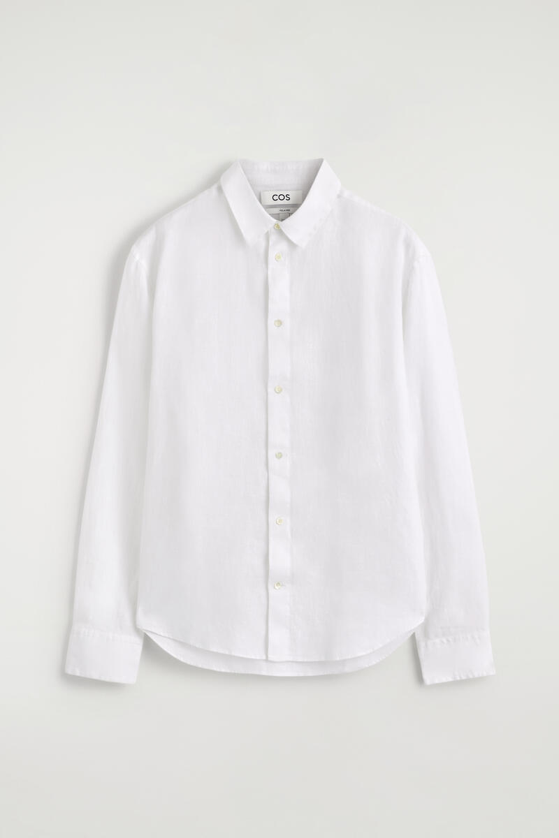 COS Relaxed Linen Shirt White Men's Large