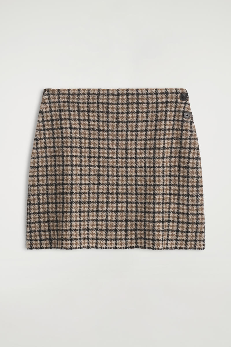 Cos Merino Wool Mini Skirt In Brown