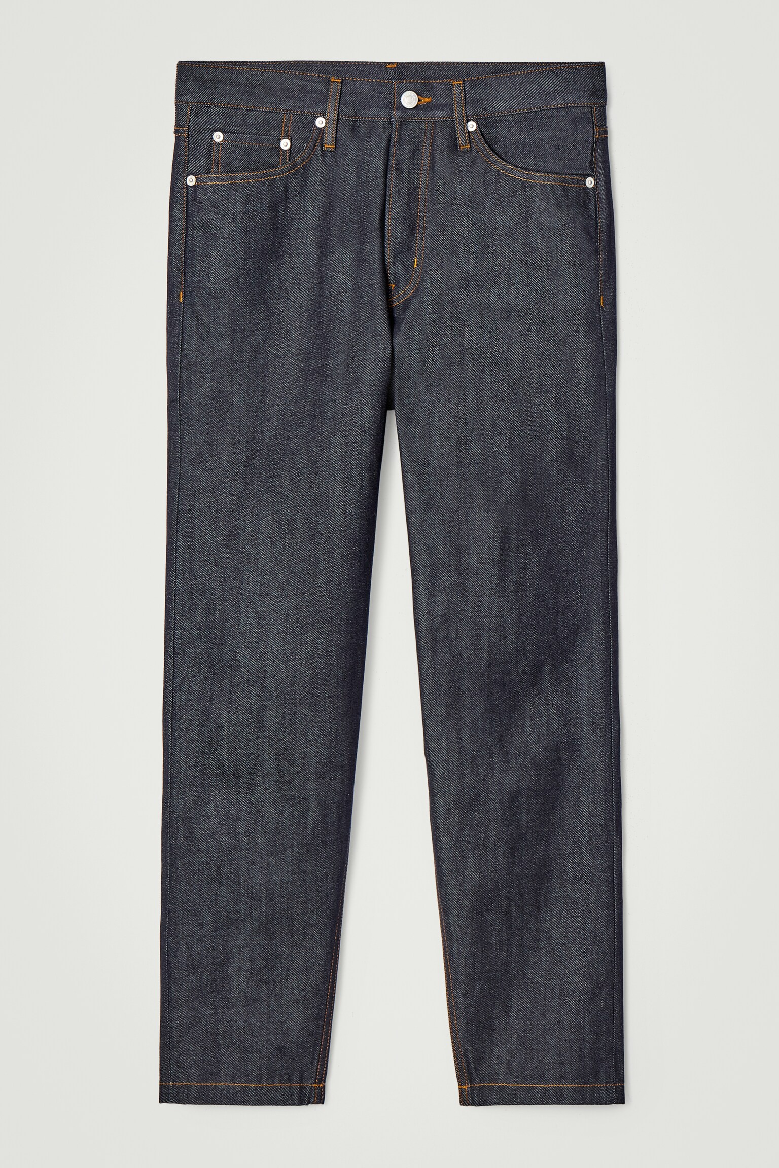 SCHMAL ZULAUFENDE MARGIN JEANS AUS RAW DENIM - INDIGOBLAU