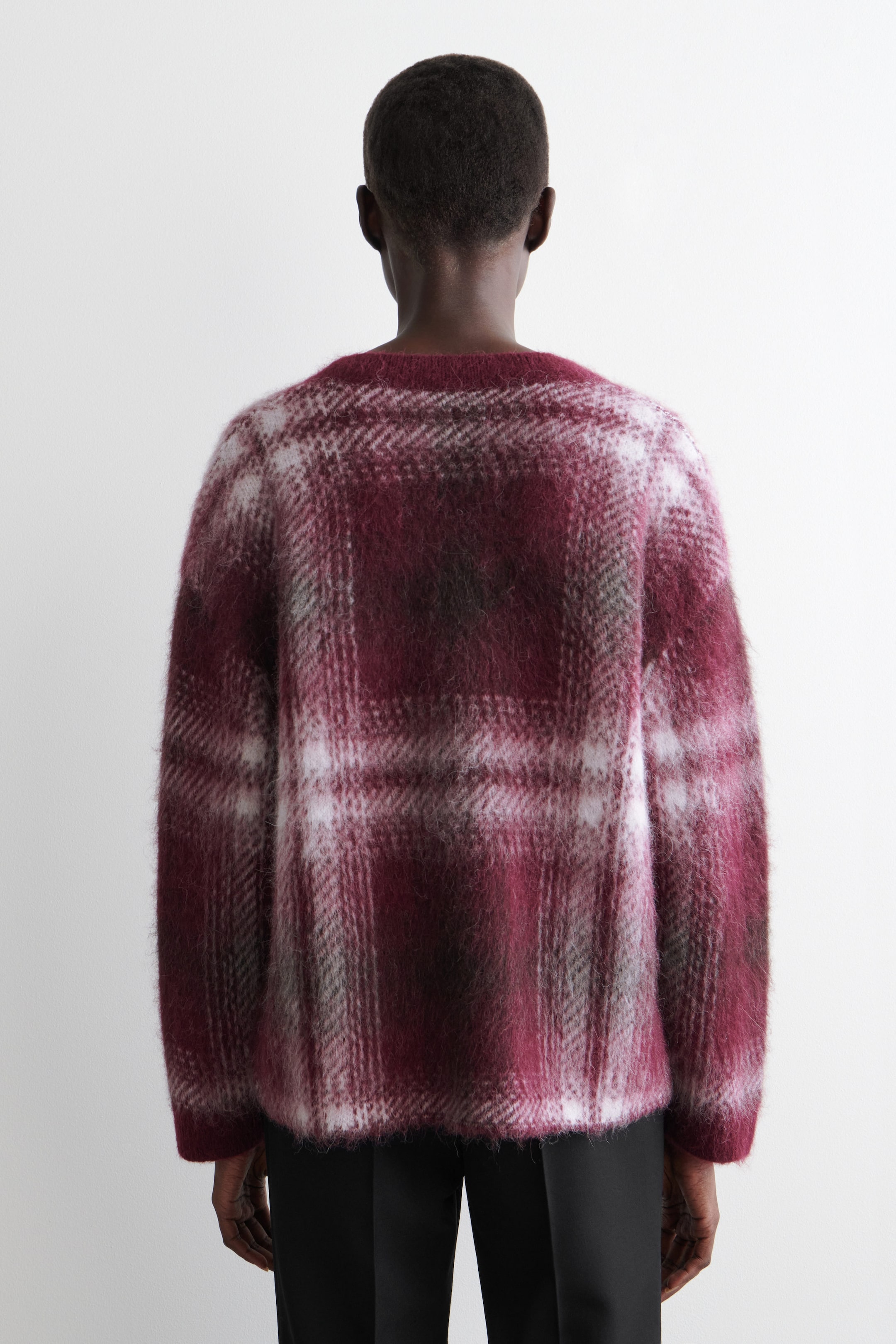 CHECKED ALPACA-BLEND SWEATER