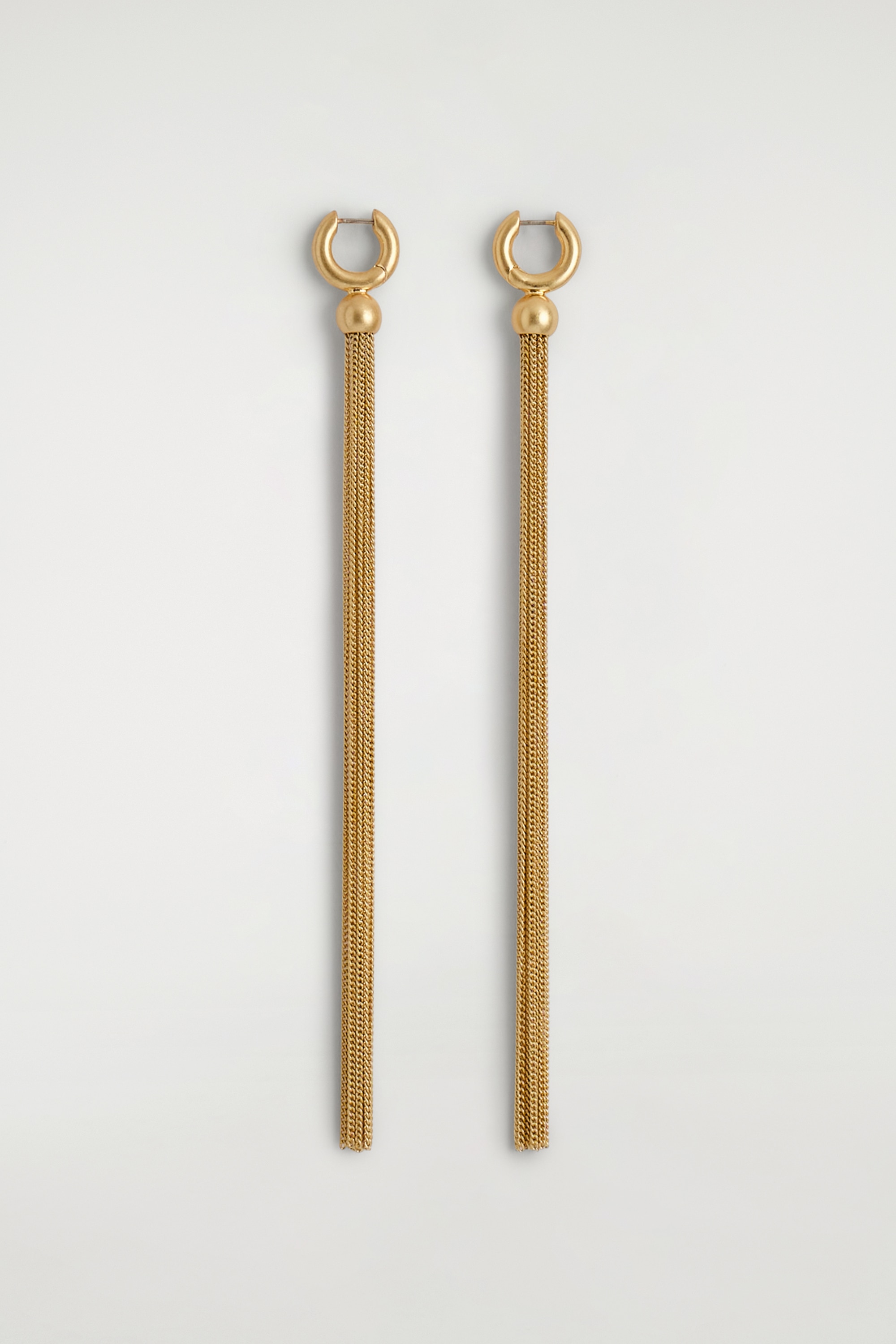 ELONGATED TASSELLED EARRINGS - GOLD/SILVER