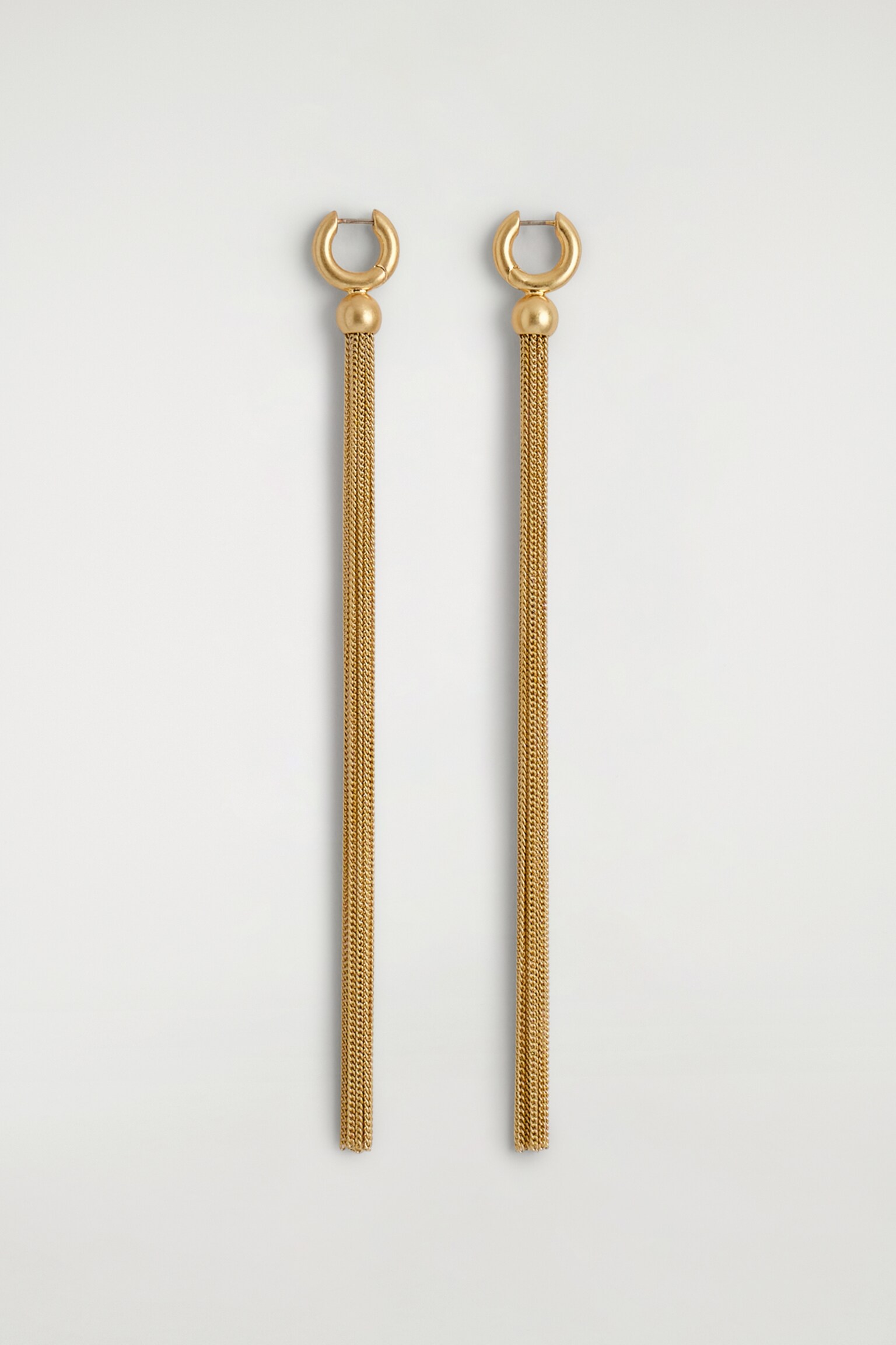 ELONGATED TASSELLED EARRINGS - GOLD - 2