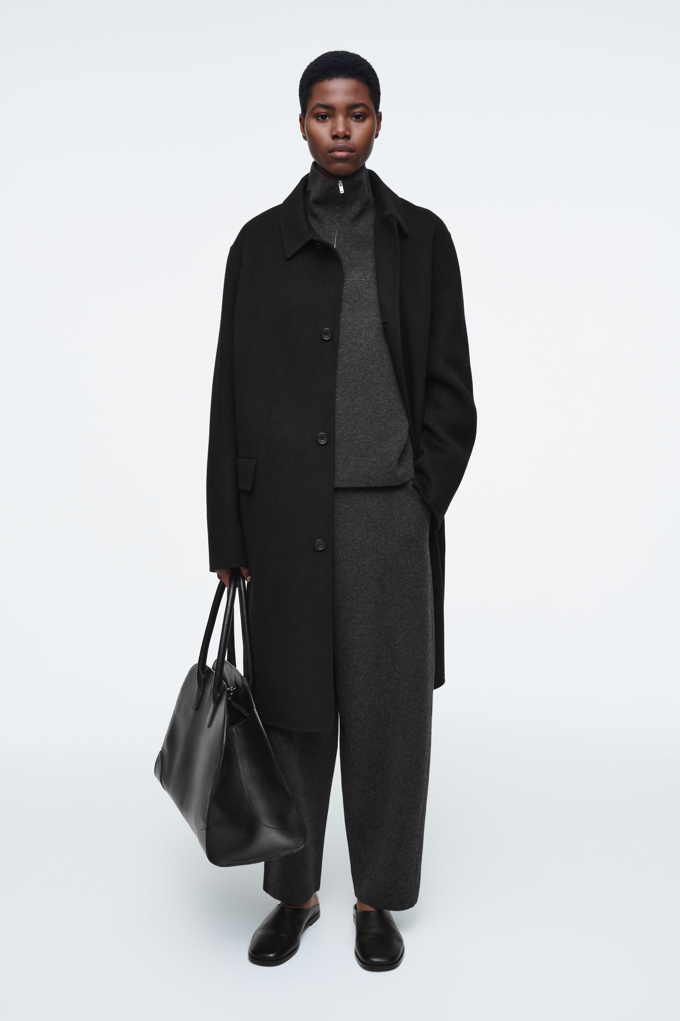 専用　SR original HALF ZIP【BLACK】XL MERINO WOOL HALF-ZIP SWEATER - CHARCOAL MÉLANGE | COS