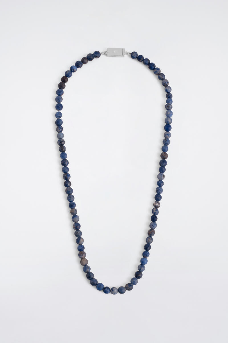 COS Beaded Stone Necklace Blue Men's