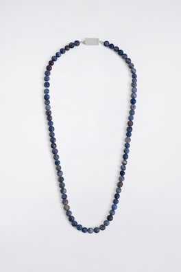 BEADED STONE NECKLACE — BLUE 3