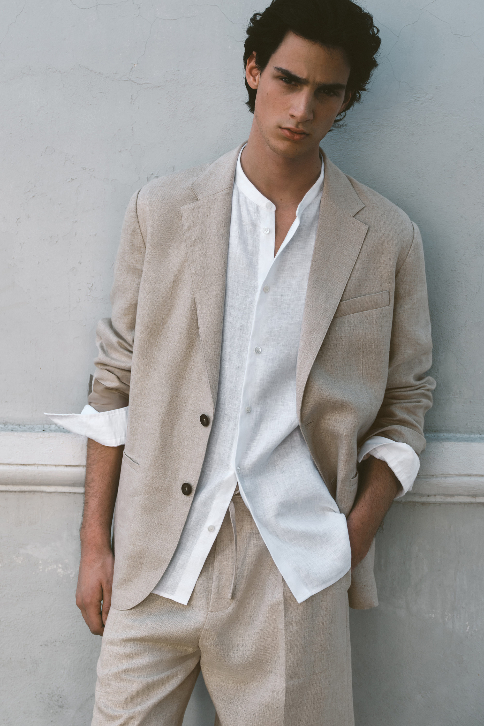 ボトムスその他 Barba Blazer Gi1 Single Breasted In Beige Linen 7302_349db90d06_ab4e7c16a83177