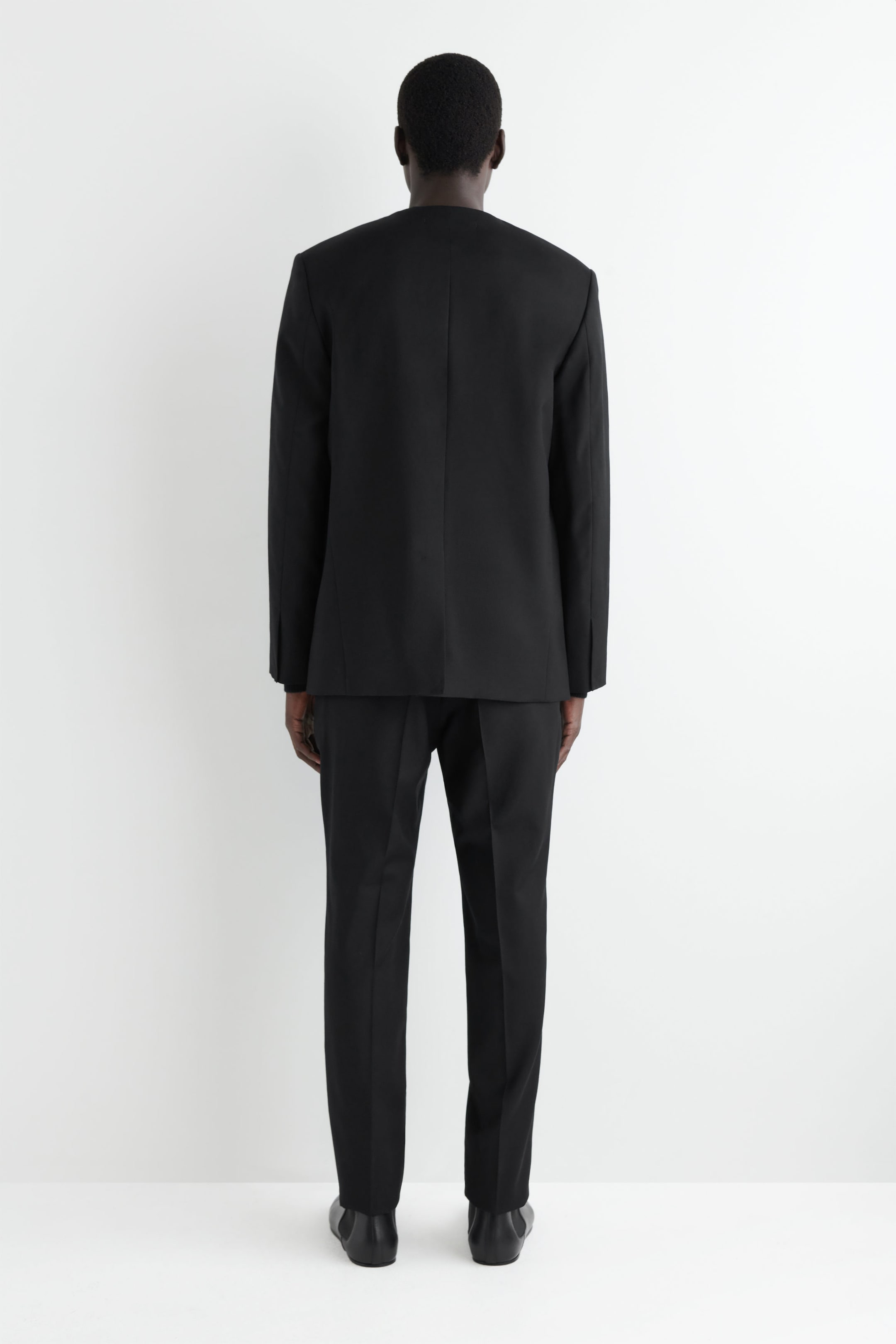 SLIM WOOL TAPERED PANTS