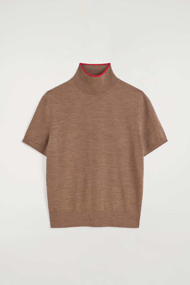 Merino Wool Turtleneck Top
