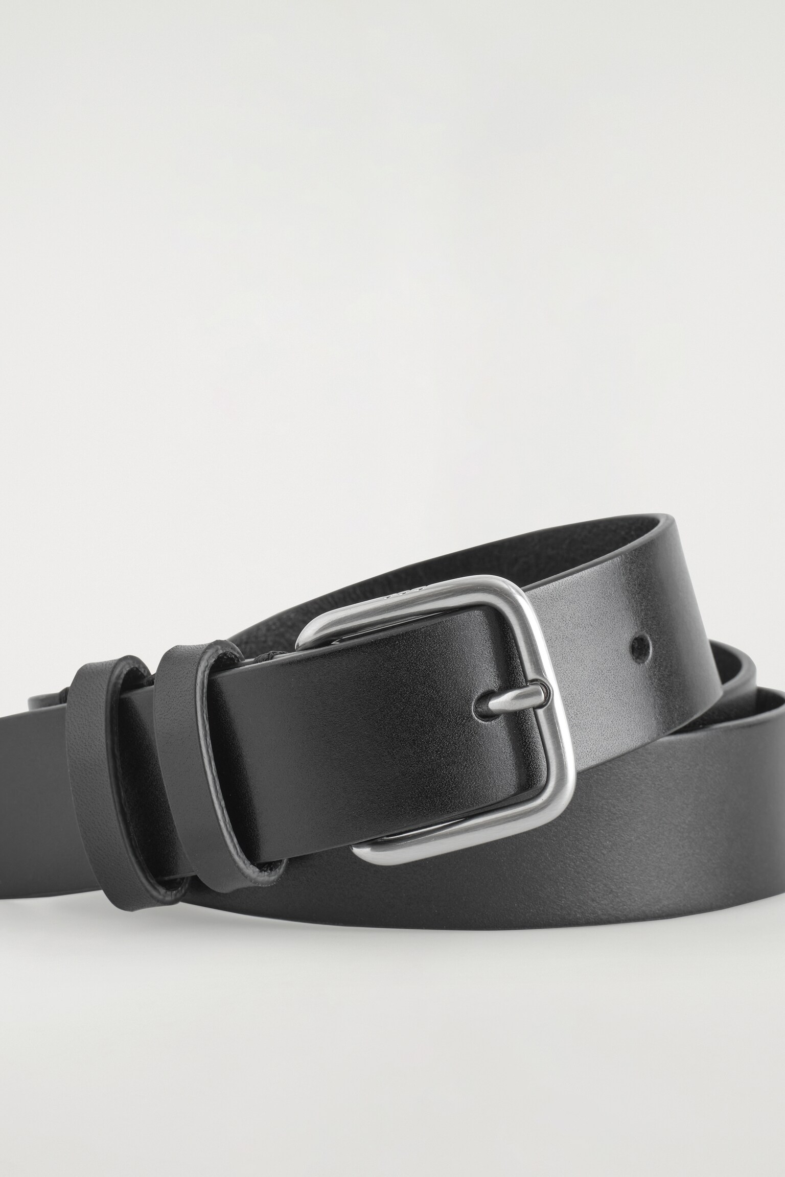 CLASSIC LEATHER BELT - BLACK / SILVER - 4