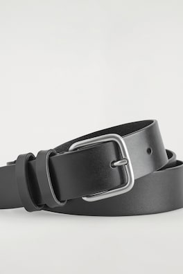 CLASSIC LEATHER BELT — BLACK / SILVER 2