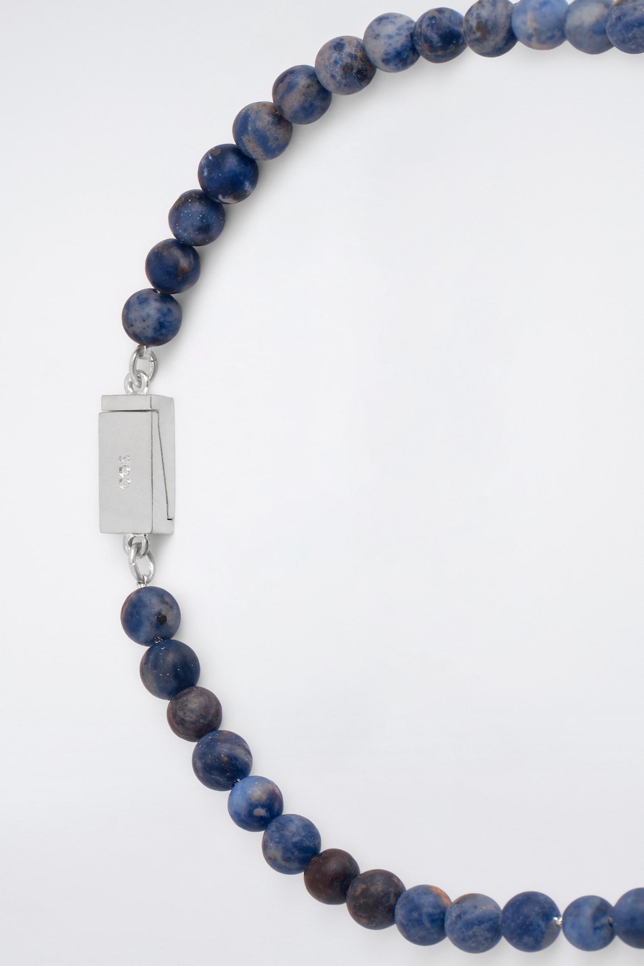BEADED STONE NECKLACE — BLUE