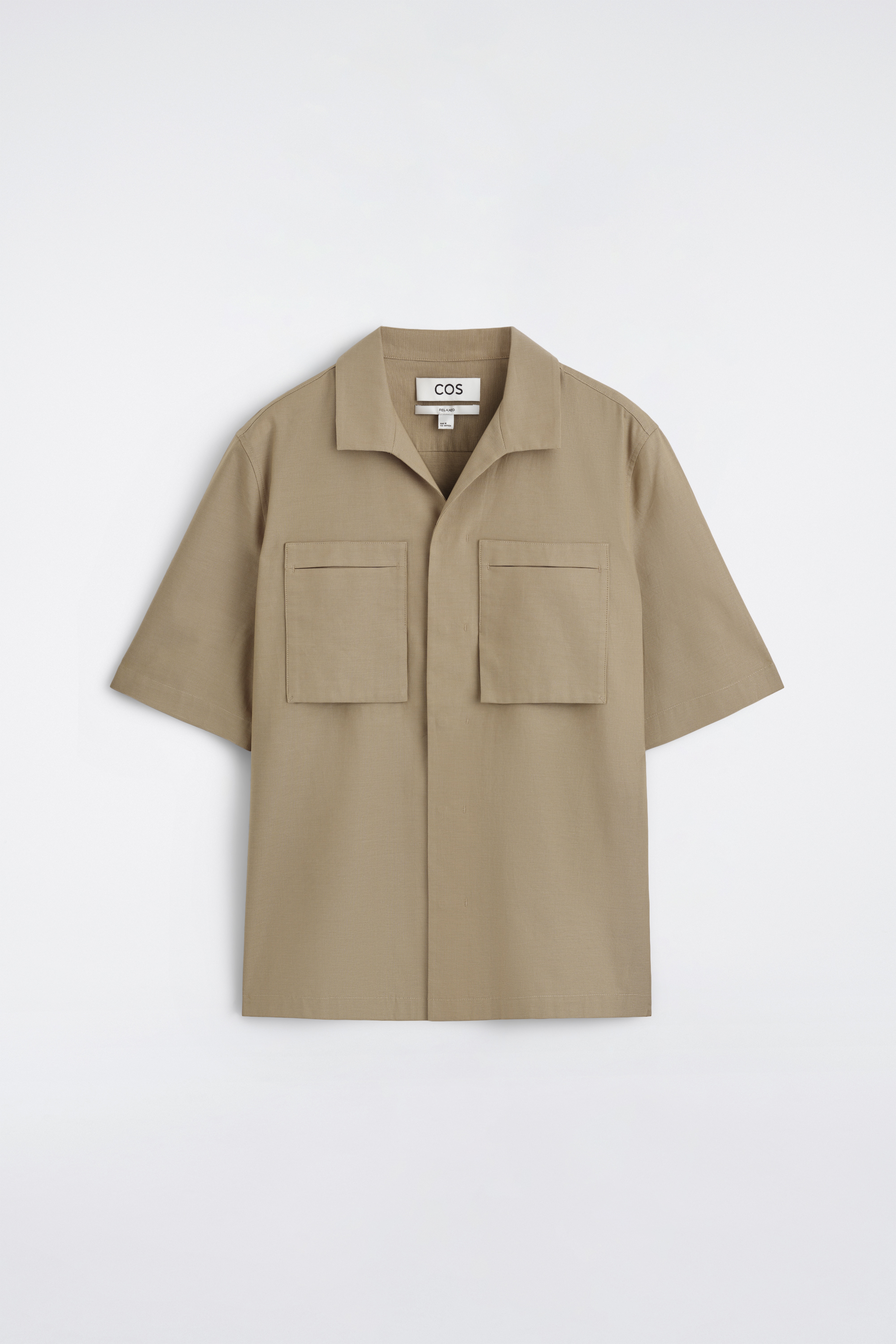 UTILITY-SKJORTE I BOMULD - BEIGE