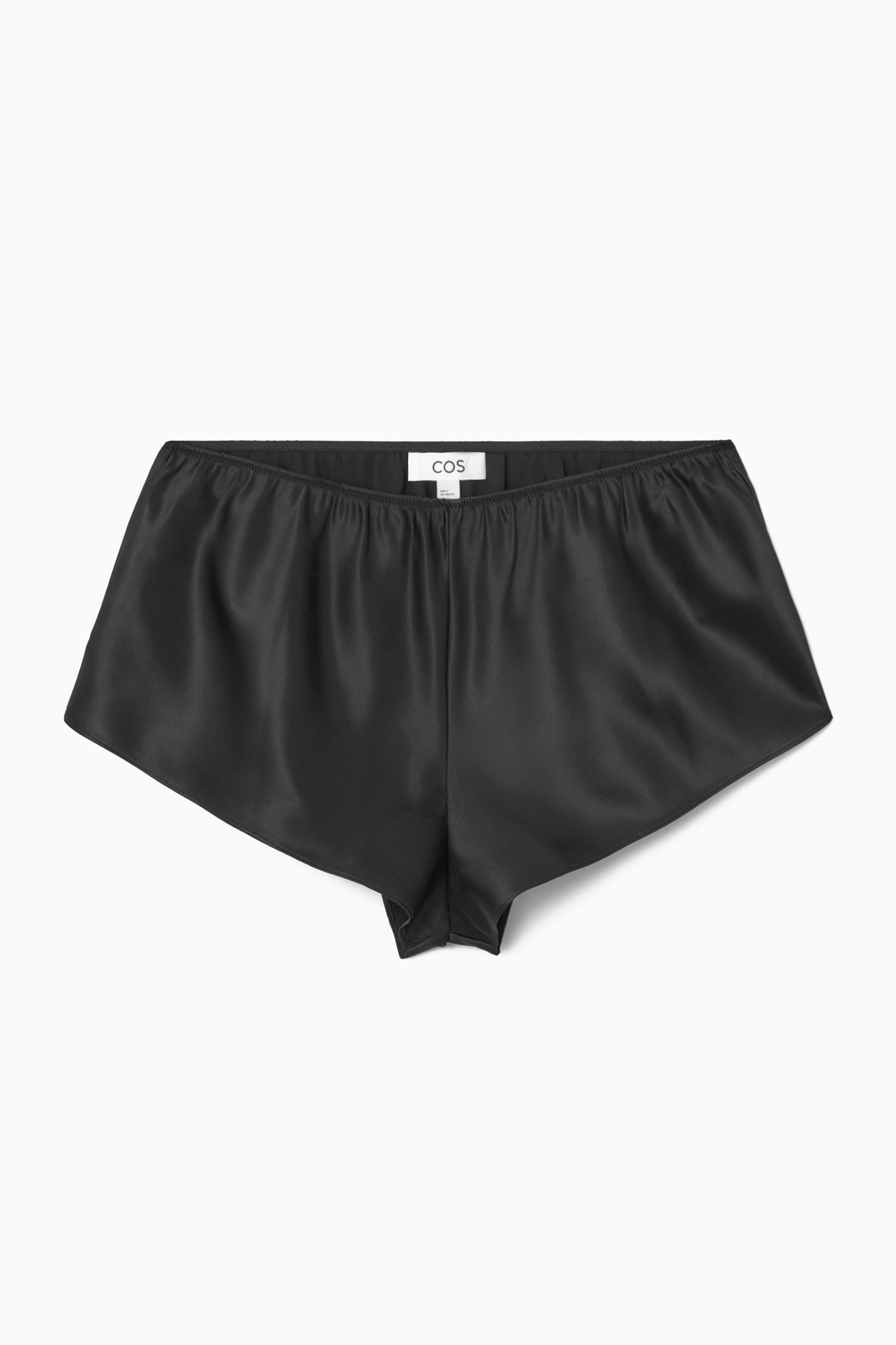 SILK-SATIN SHORTS - BLACK | COS