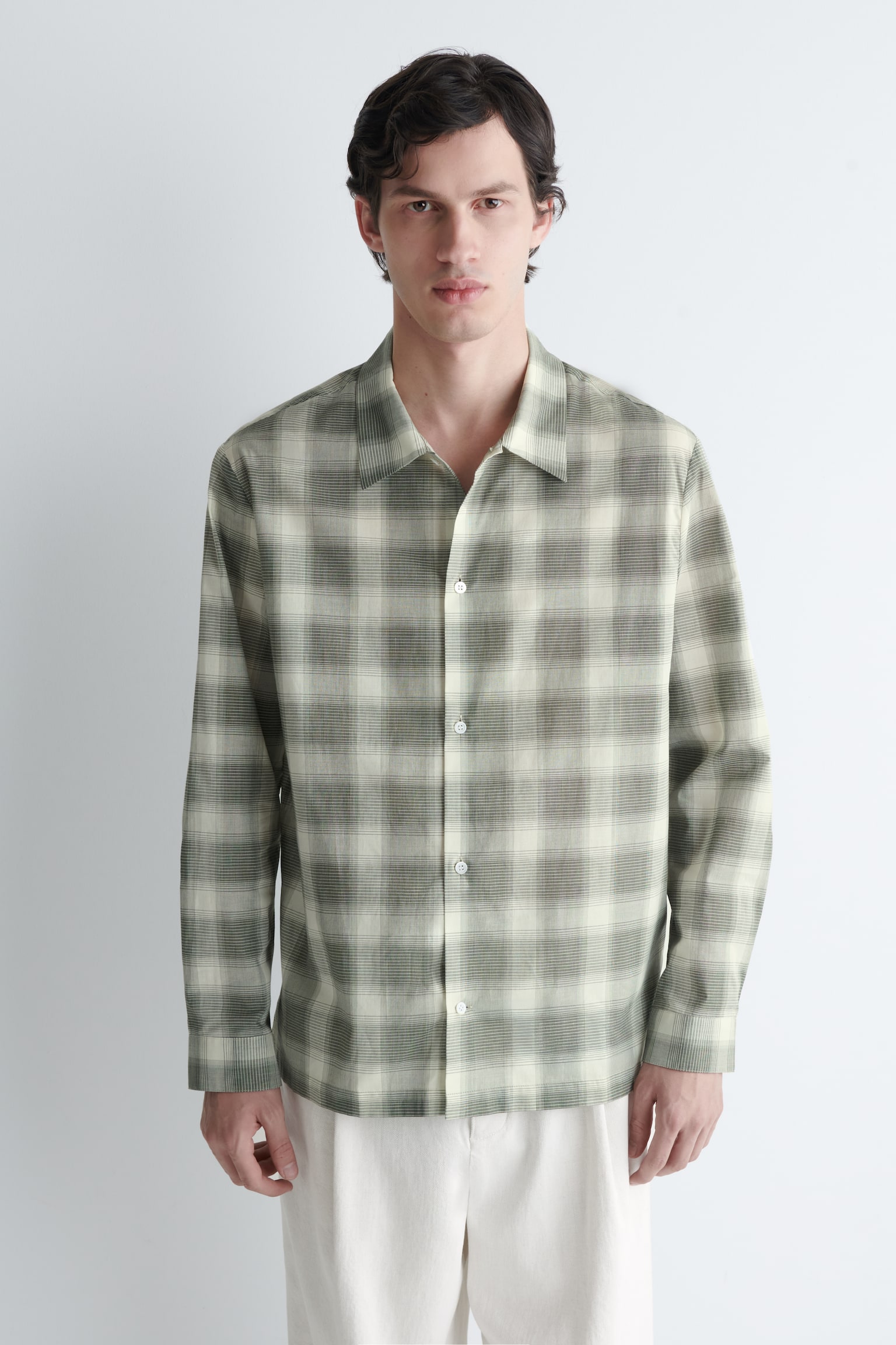 CHEMISE À CARREAUX EN COTON - VERT / CARREAUX - 1