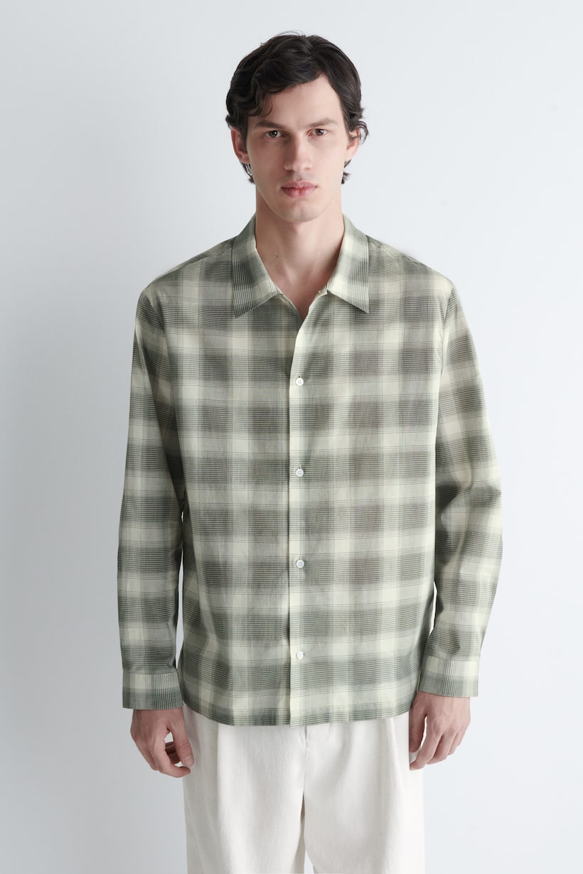CHECKED COTTON SHIRT - GREEN / CHECKED | COS US