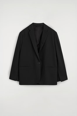 TWILL SINGLE-BREASTED BLAZER — BLACK 10