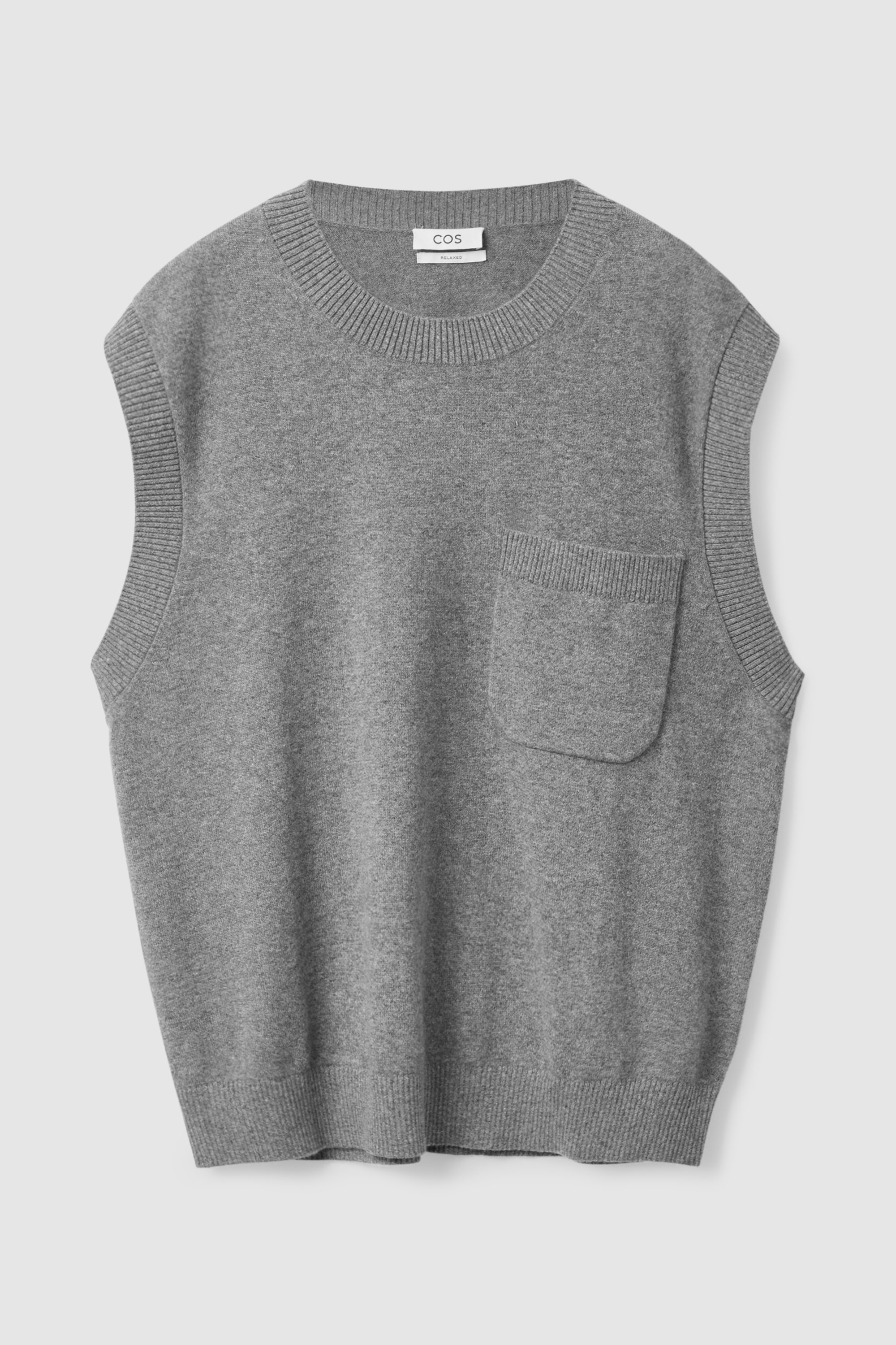 RELAXED-FIT PURE CASHMERE VEST - GREY | COS DE