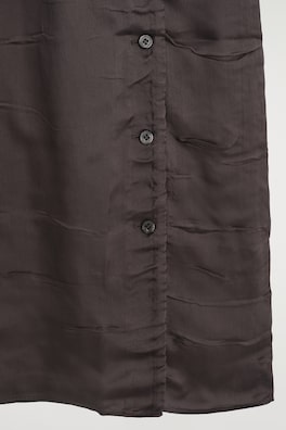 GATHERED CRINKLED MIDI SKIRT — BROWN 6