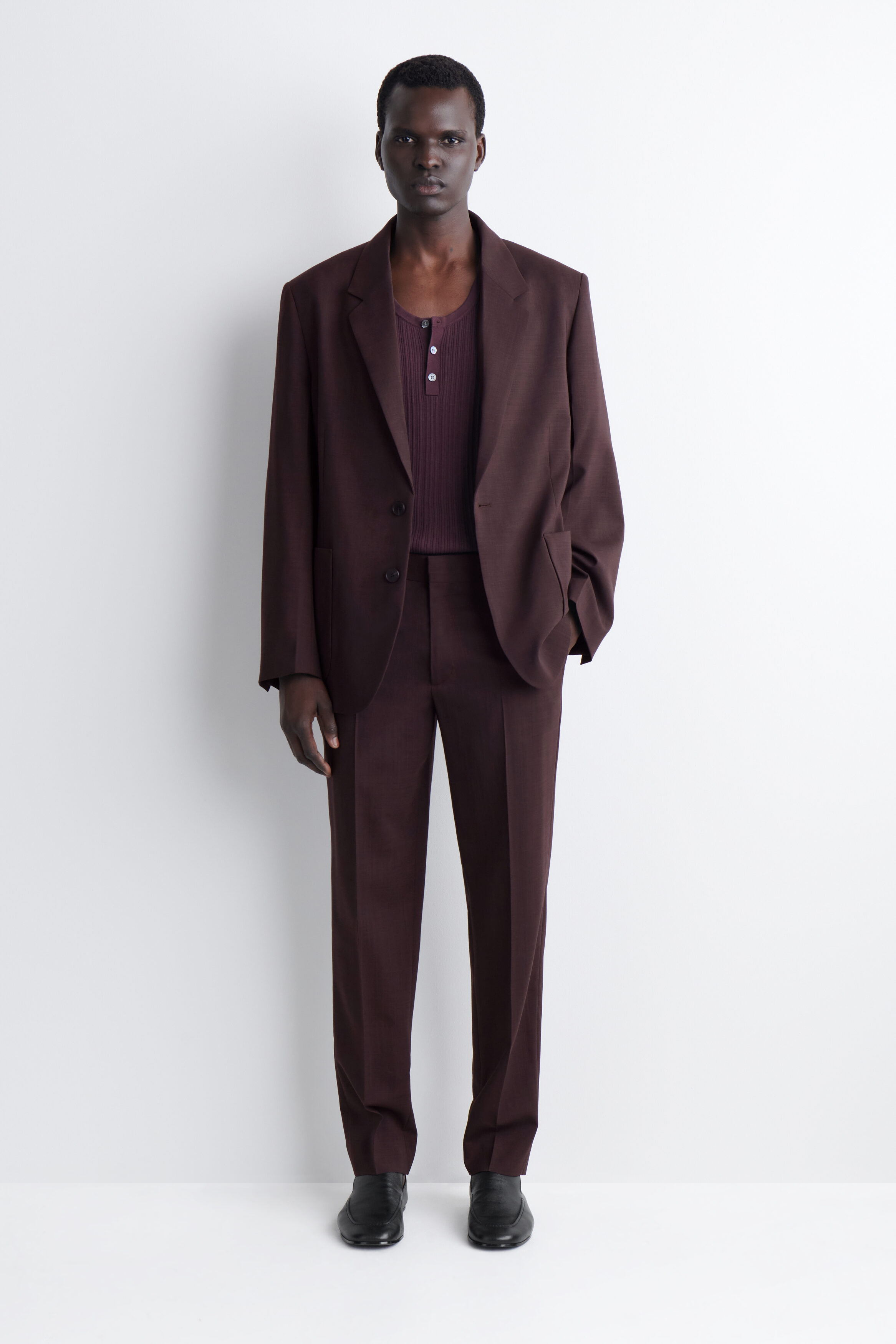 SILK-COTTON HENLEY TANK TOP - BORDEAUX | COS US