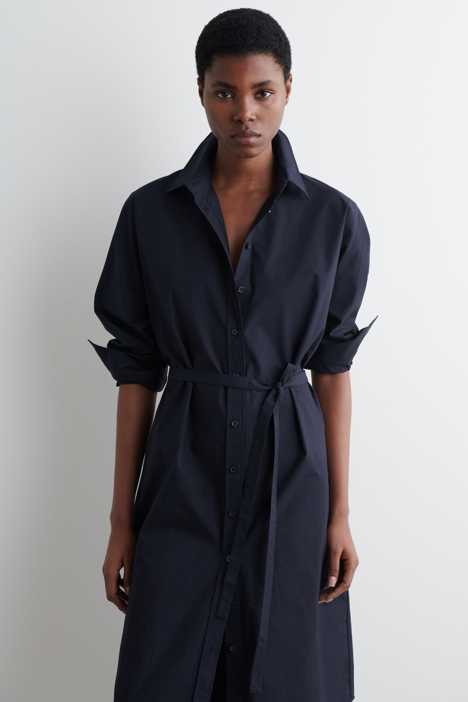 ROBE-CHEMISE DÉCONTRACTÉE EN COTON - BLEU MARINE/BLEU / RAYÉ - 6
