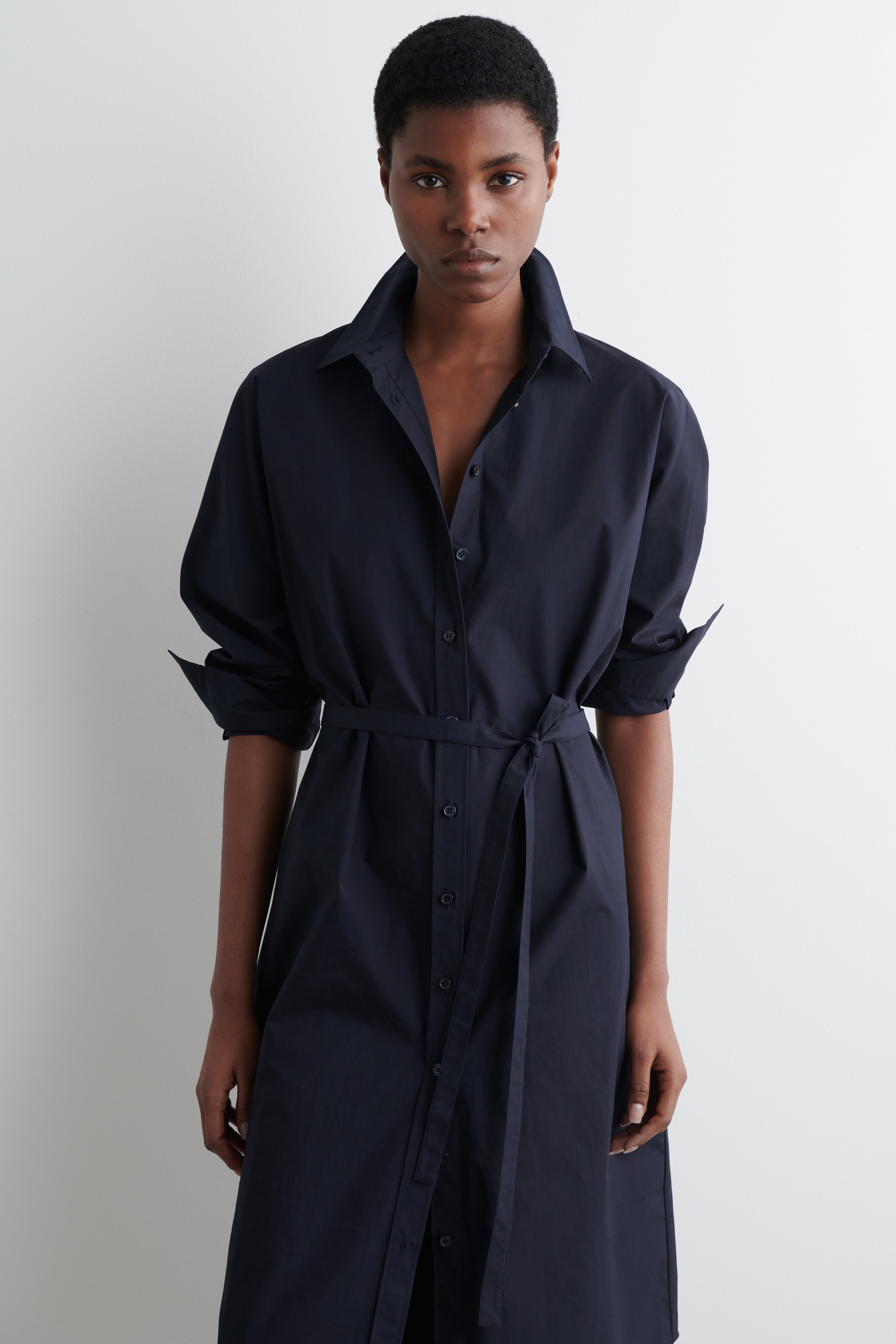 Zobacz większy obraz: BAWEŁNIANA SZMIZJERKA – RELAXED FIT - GRANATOWY - ONA | H&M PL 2