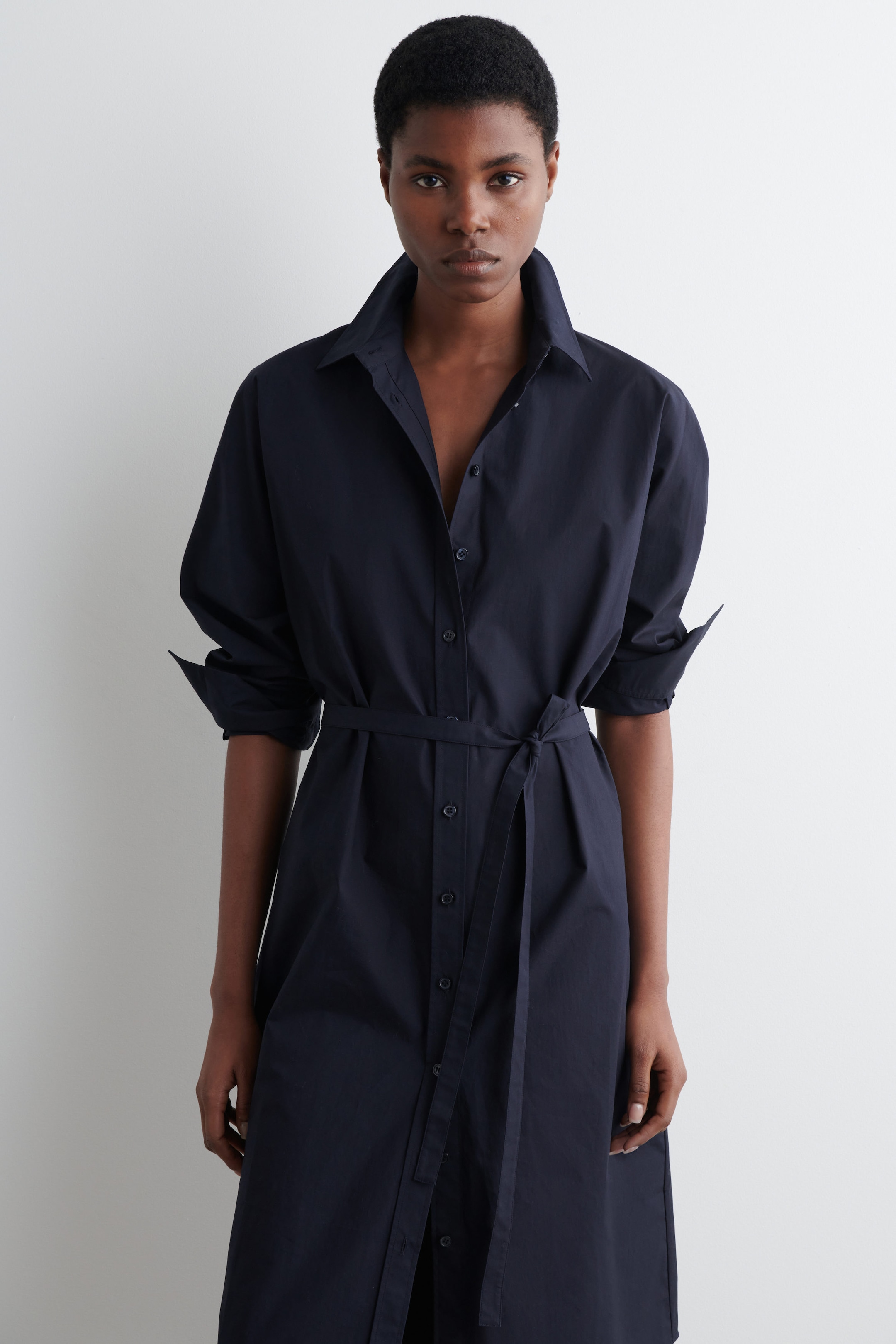 RELAXED COTTON SHIRT DRESS