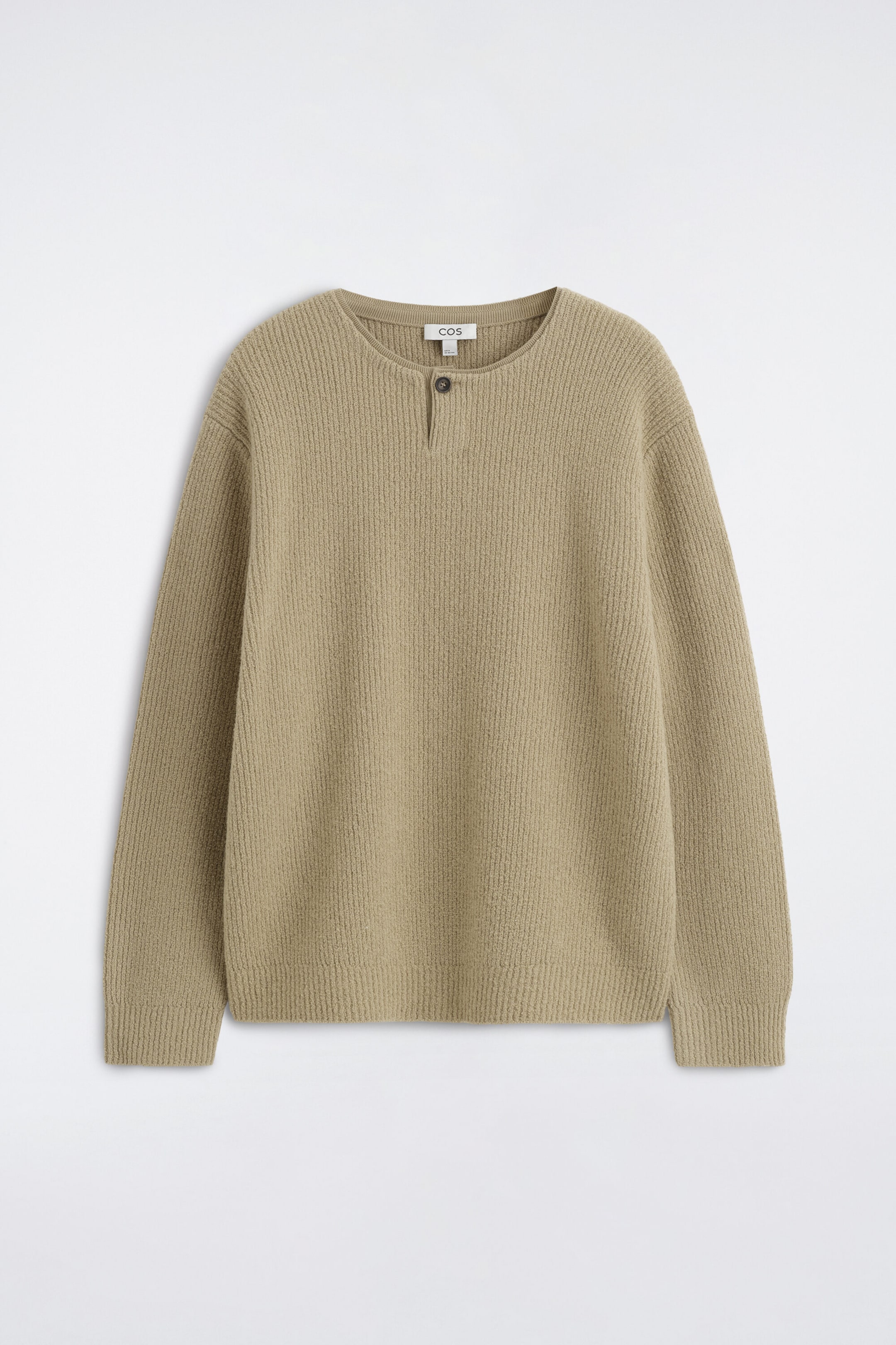 Chandail Henley en bouclé, mélange de laine