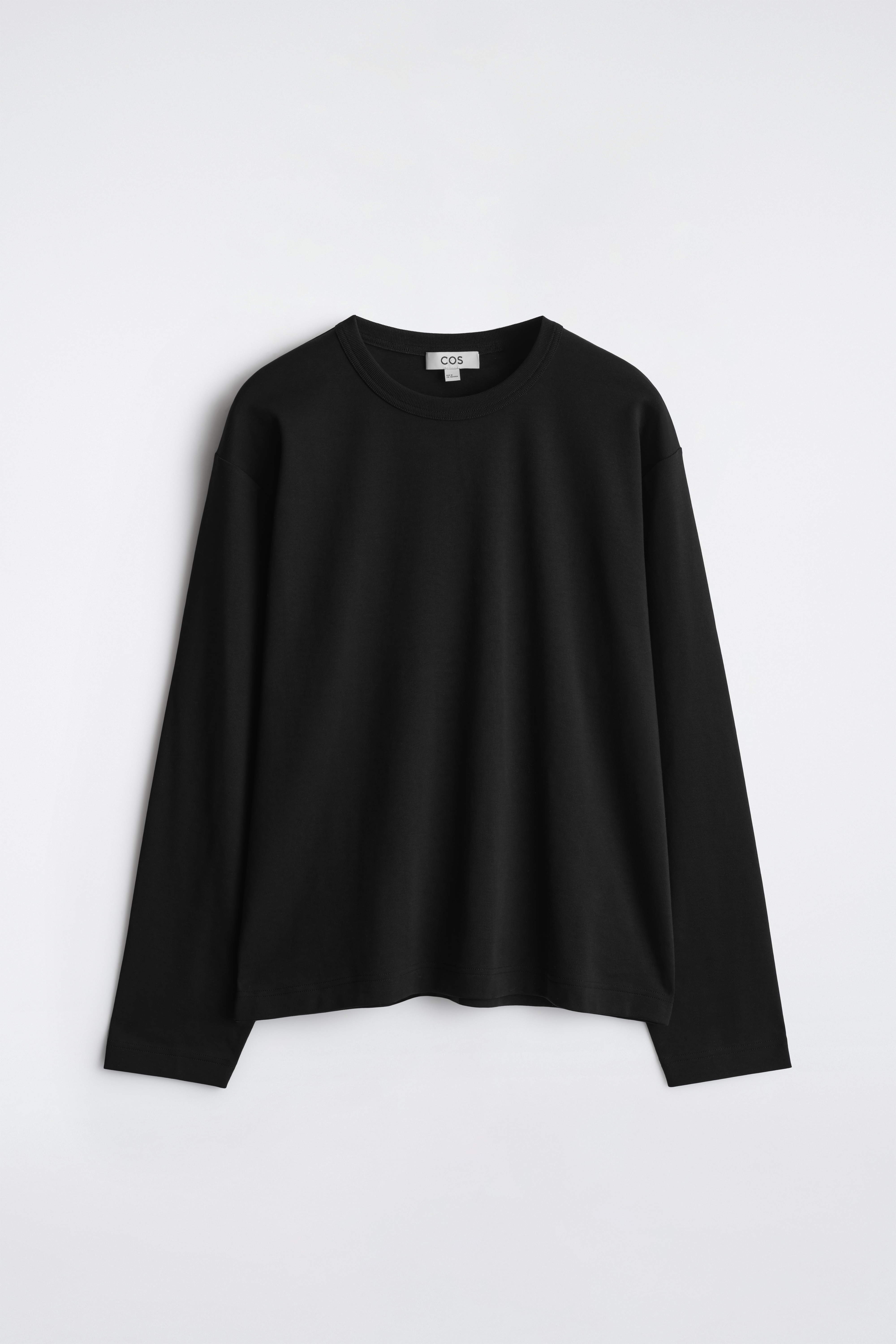 RELAXED JERSEY INTERLOCK LONG-SLEEVED T-SHIRT - BLACK/LIGHT PINK/WHITE/BLACK/LIGHT BLUE