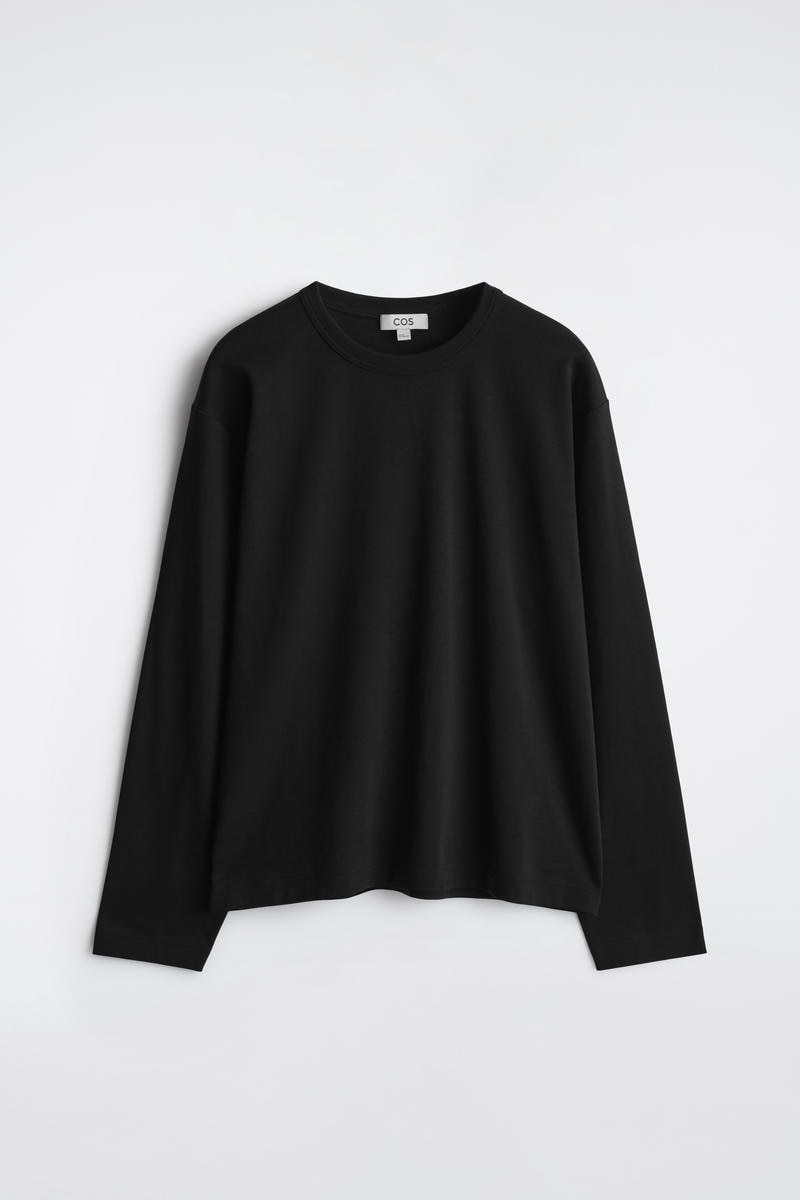 Relaxed Jersey Interlock Long-Sleeved T-Shirt