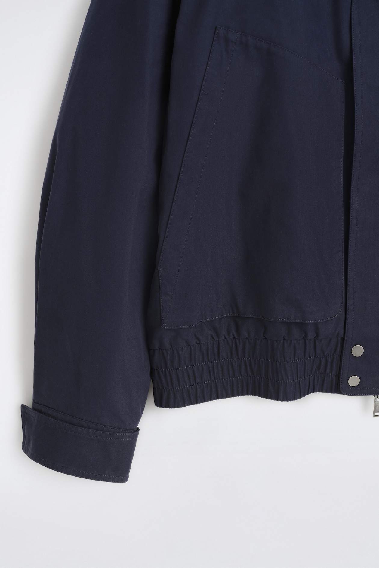 PADDED MOCK-NECK BOMBER JACKET — NAVY